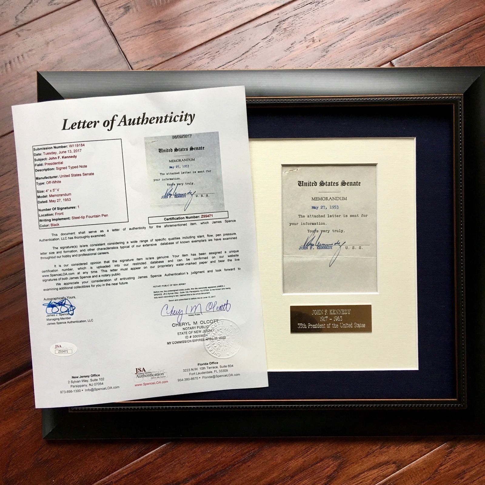 JOHN F. KENNEDY * JSA COA * Scarce Authentic JFK AUTOGRAPH Signed * President