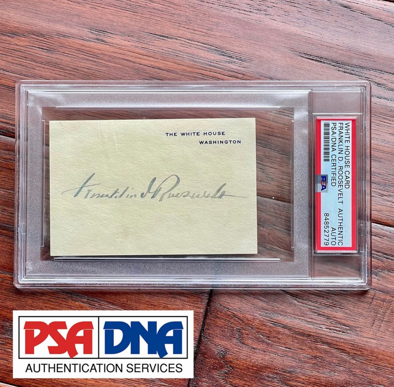 FRANKLIN D. ROOSEVELT * PSA * AUTOGRAPH White House Card SIGNED * as PRESIDENT