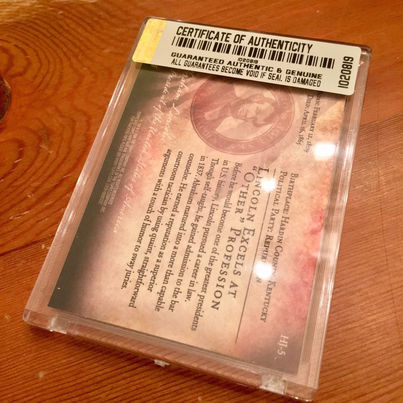 PSA/DNA ABRAHAM LINCOLN 2 Handwritten Cut Words