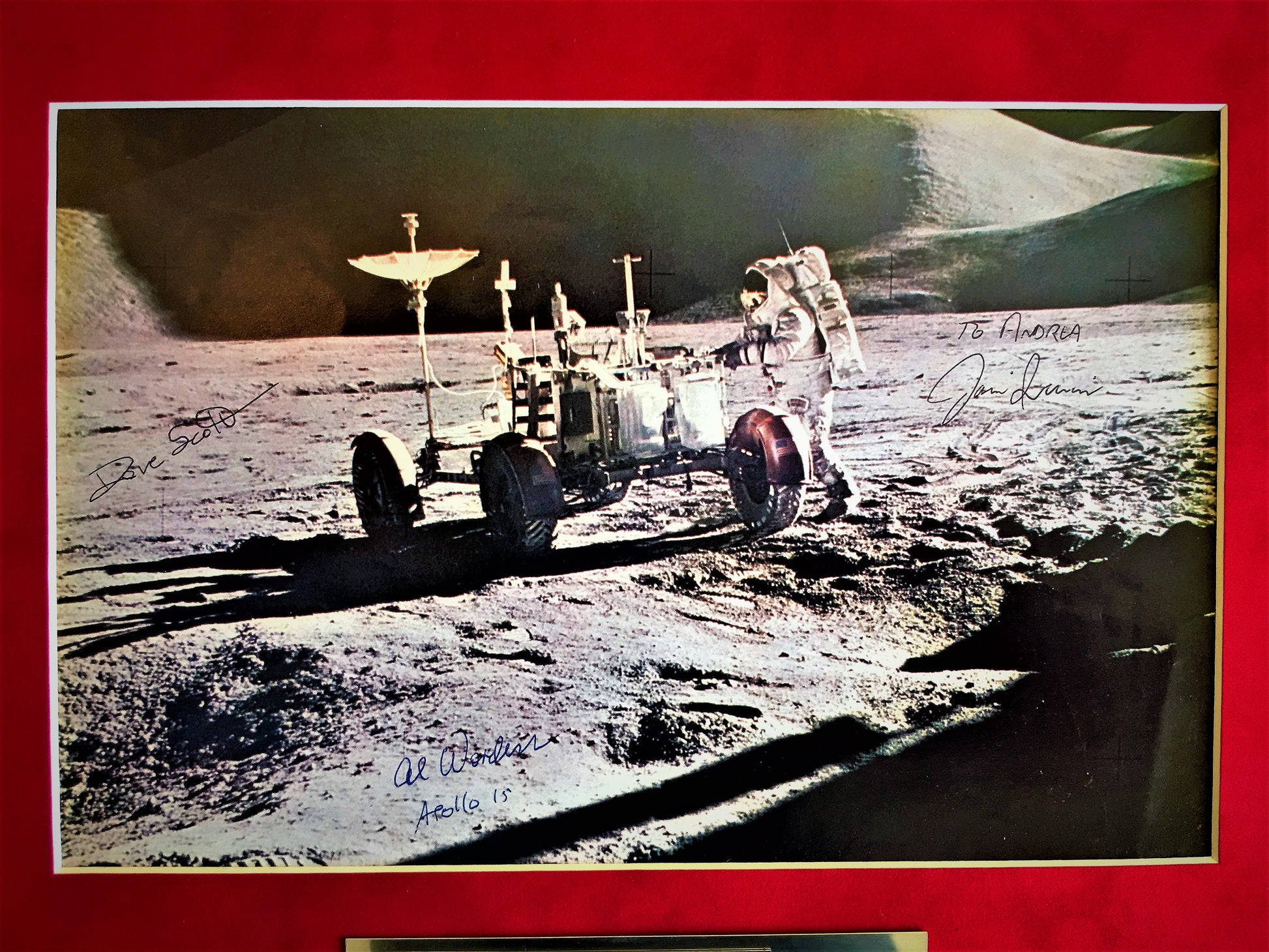 APOLLO 15 CREW SIGNED * Jim IRWIN Dave SCOTT Al WORDEN * Autograph photo