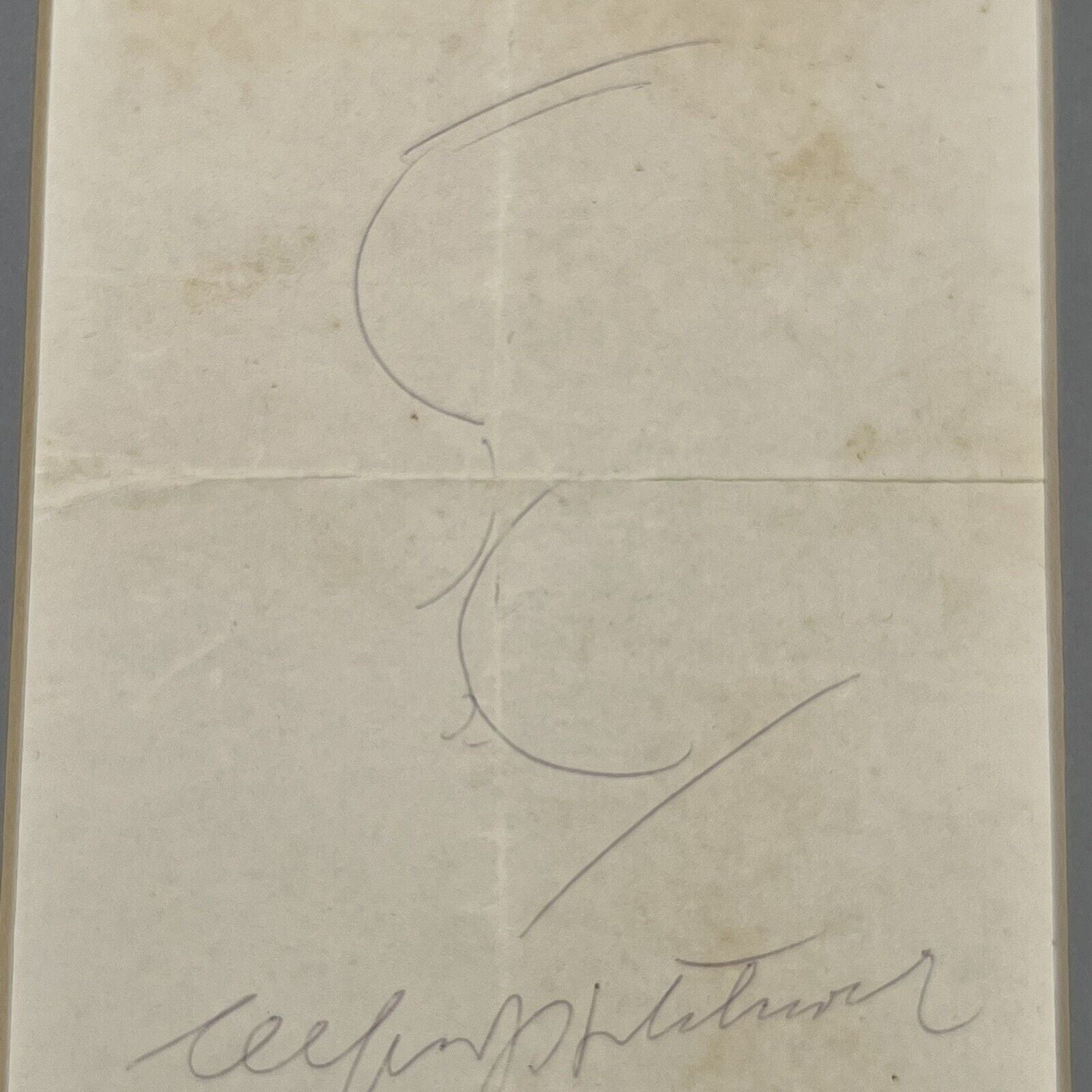 ALFRED HITCHCOCK * Autograph Sketch Signed Self-Portrait Drawing Caricature JSA