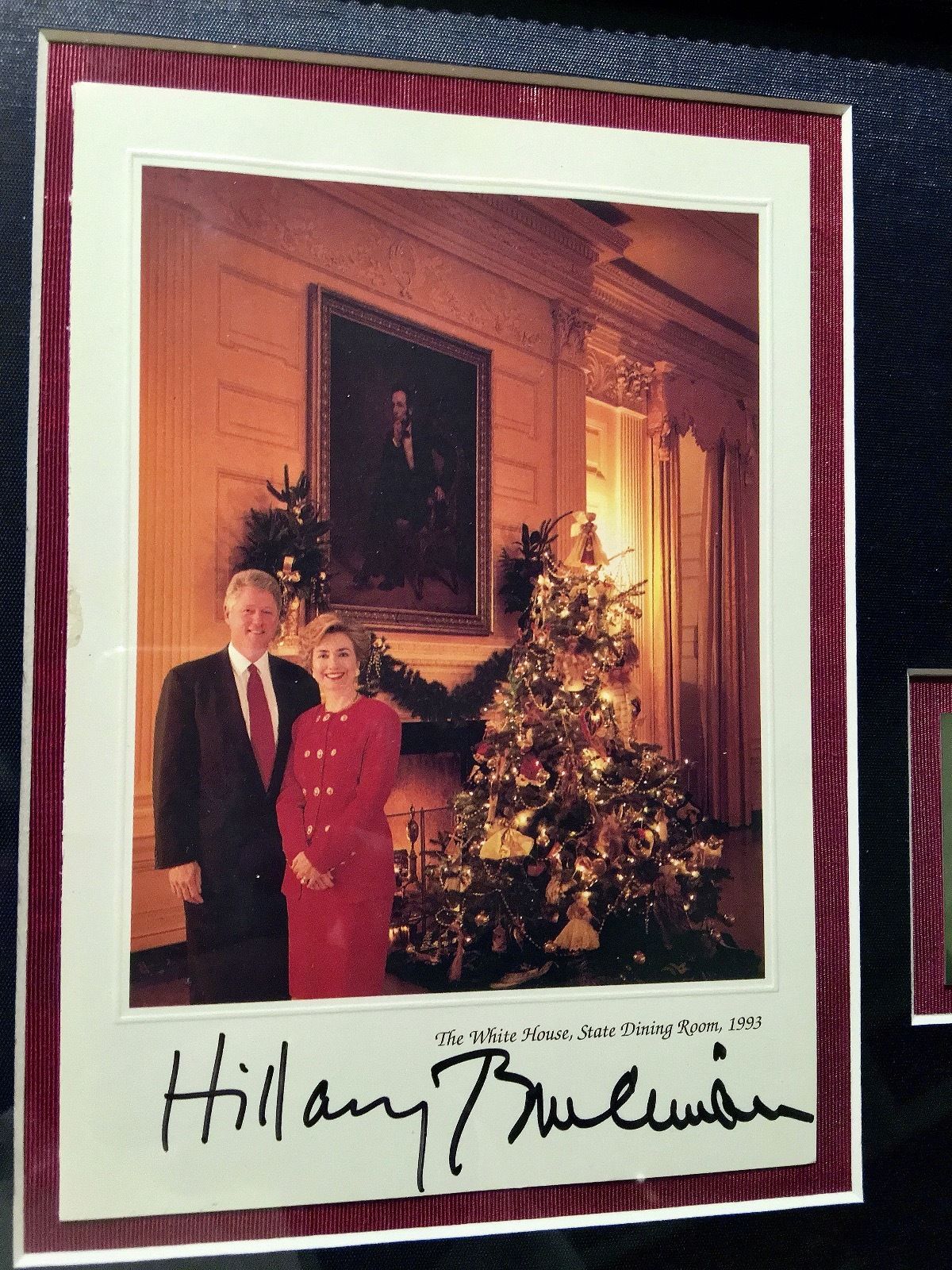 PSA/DNA Bill and Hillary Clinton Autographed White House Card Photo