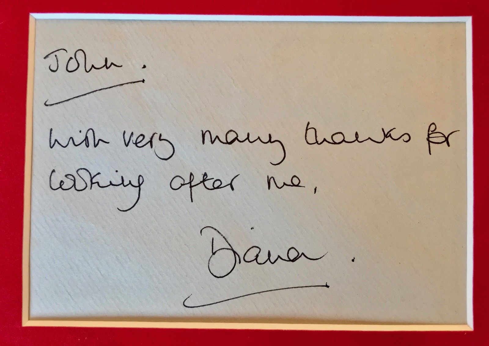 DIANA * Princess of Wales * Scarce Authentic AUTOGRAPH NOTE hand SIGNED