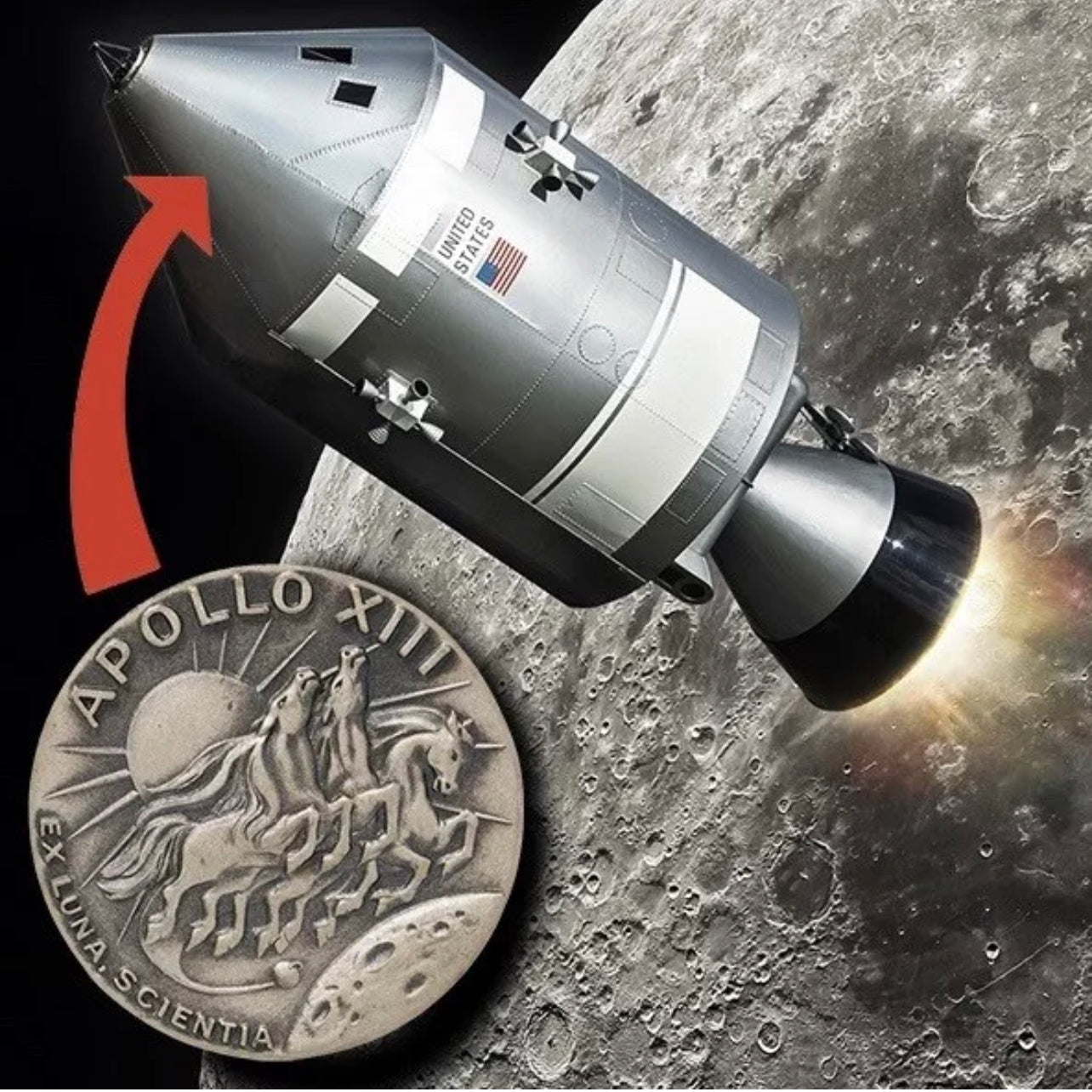 APOLLO 13 * Flown Robbins Medallion * NASA Story Musgrave Signed LOA NGC