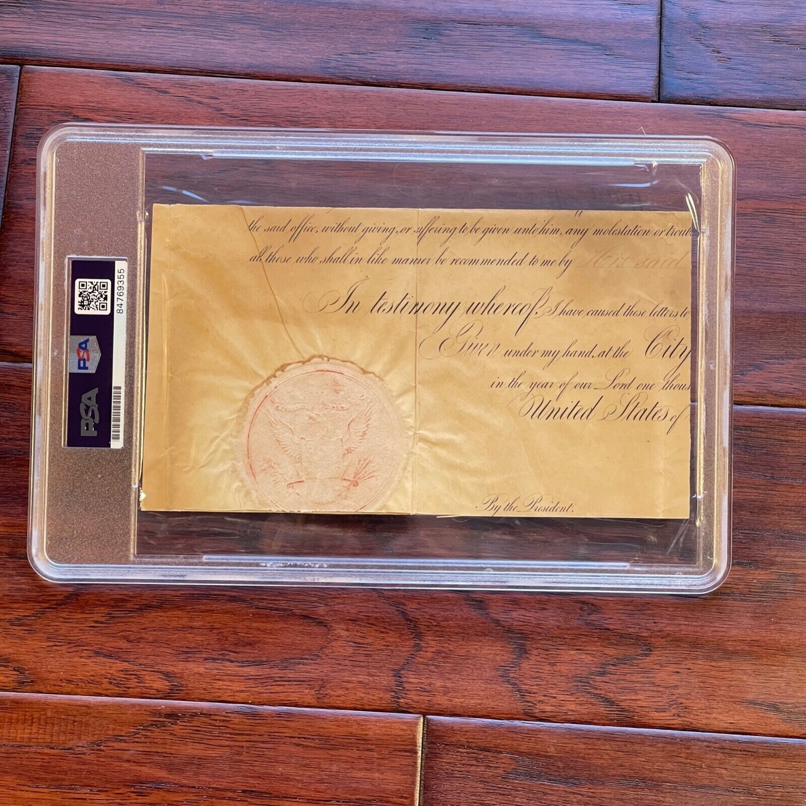 ABRAHAM LINCOLN * PSA/DNA Slab * AS PRESIDENT Autograph Appointment Signed 1862