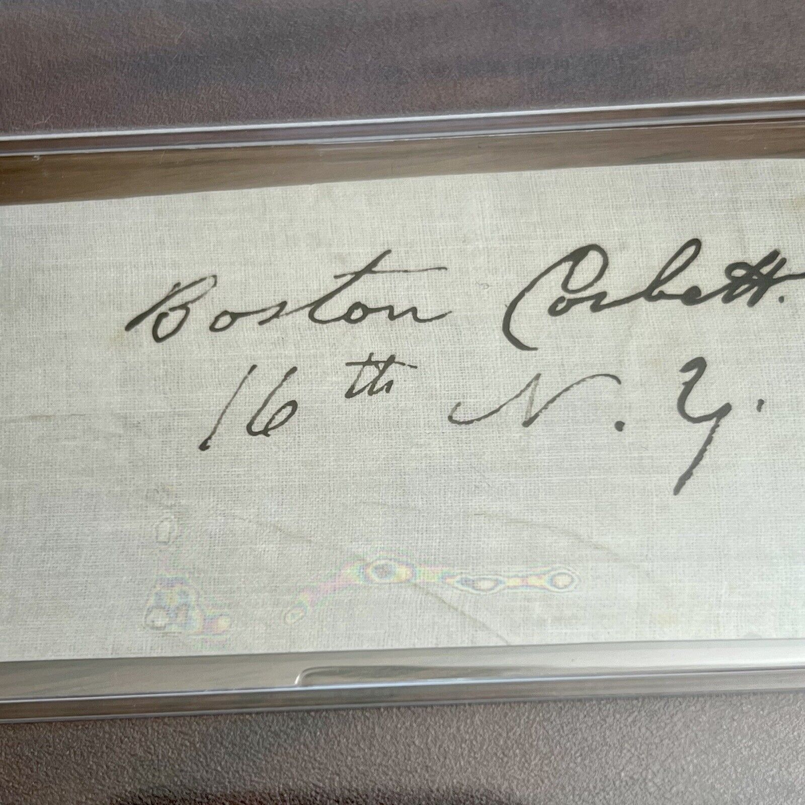 BOSTON CORBETT * PSA/DNA * Autograph Abraham Lincoln Avenger Signed * Shot Booth