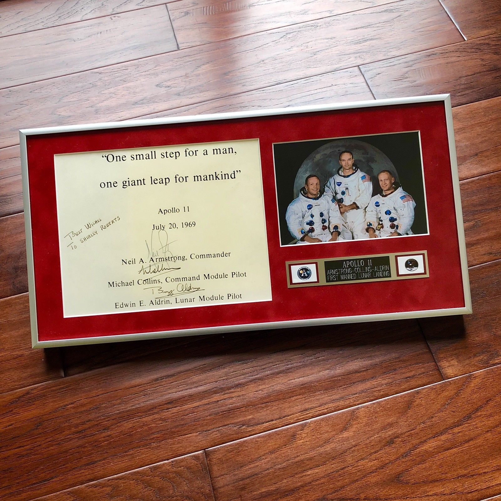 APOLLO 11 CREW SIGNED * PSA Zarelli * AUTOGRAPH "One Small Step" Neil Armstrong