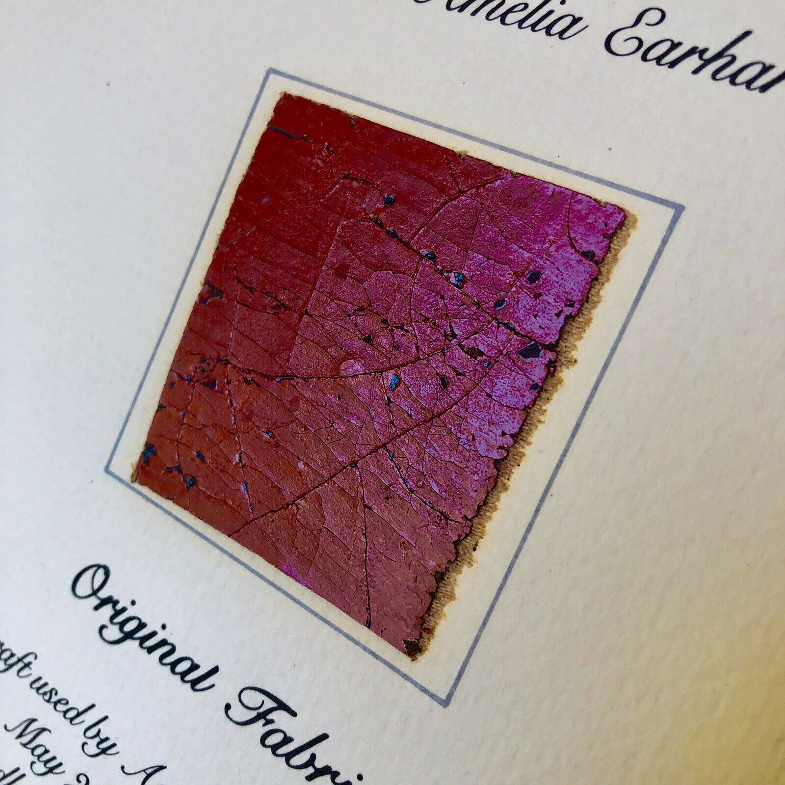 AMELIA EARHART * Original Flown Vega 5B Fabric * From Smithsonian Institute