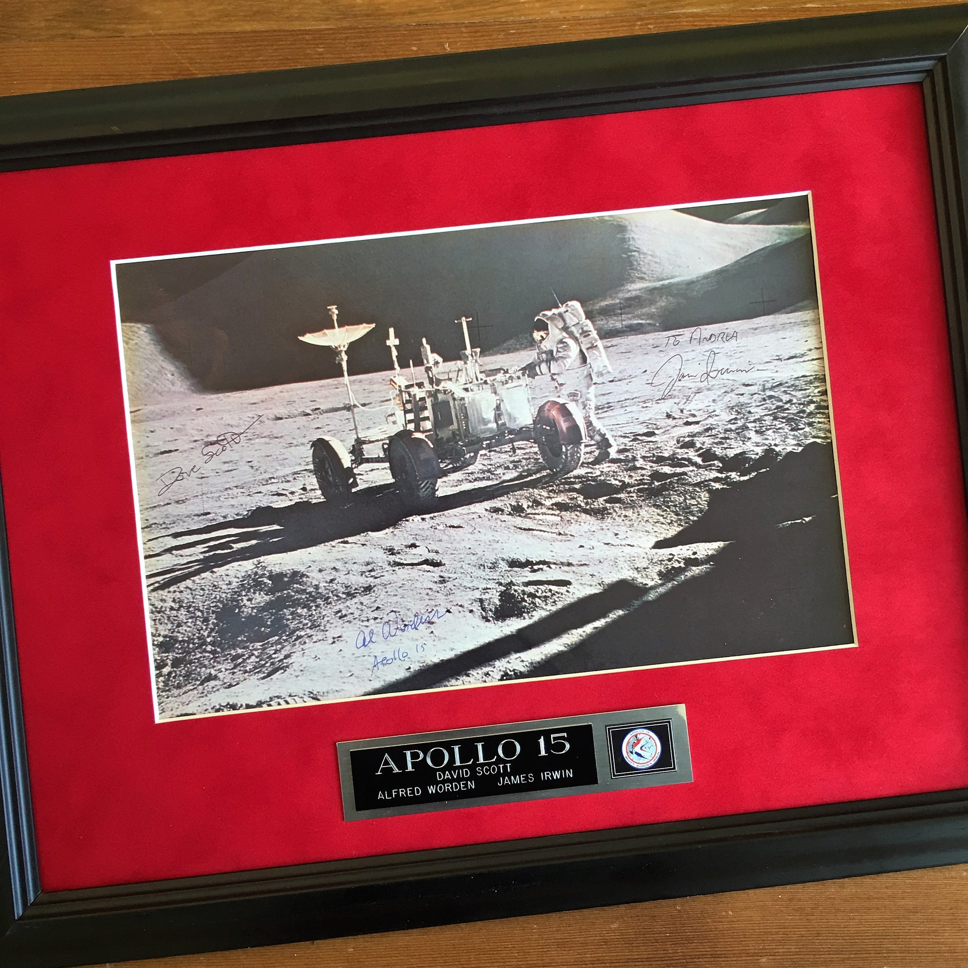 APOLLO 15 CREW SIGNED * Jim IRWIN Dave SCOTT Al WORDEN * Autograph photo