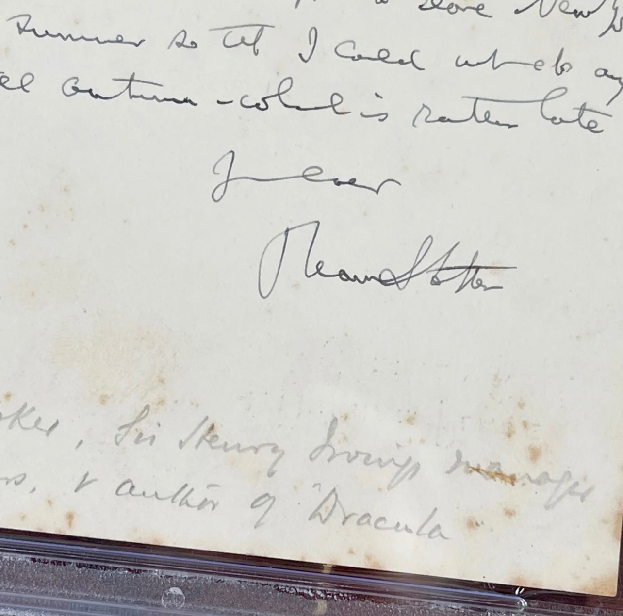 BRAM STOKER * PSA/DNA * "Dracula" Author Autograph Letter SIGNED to Publisher