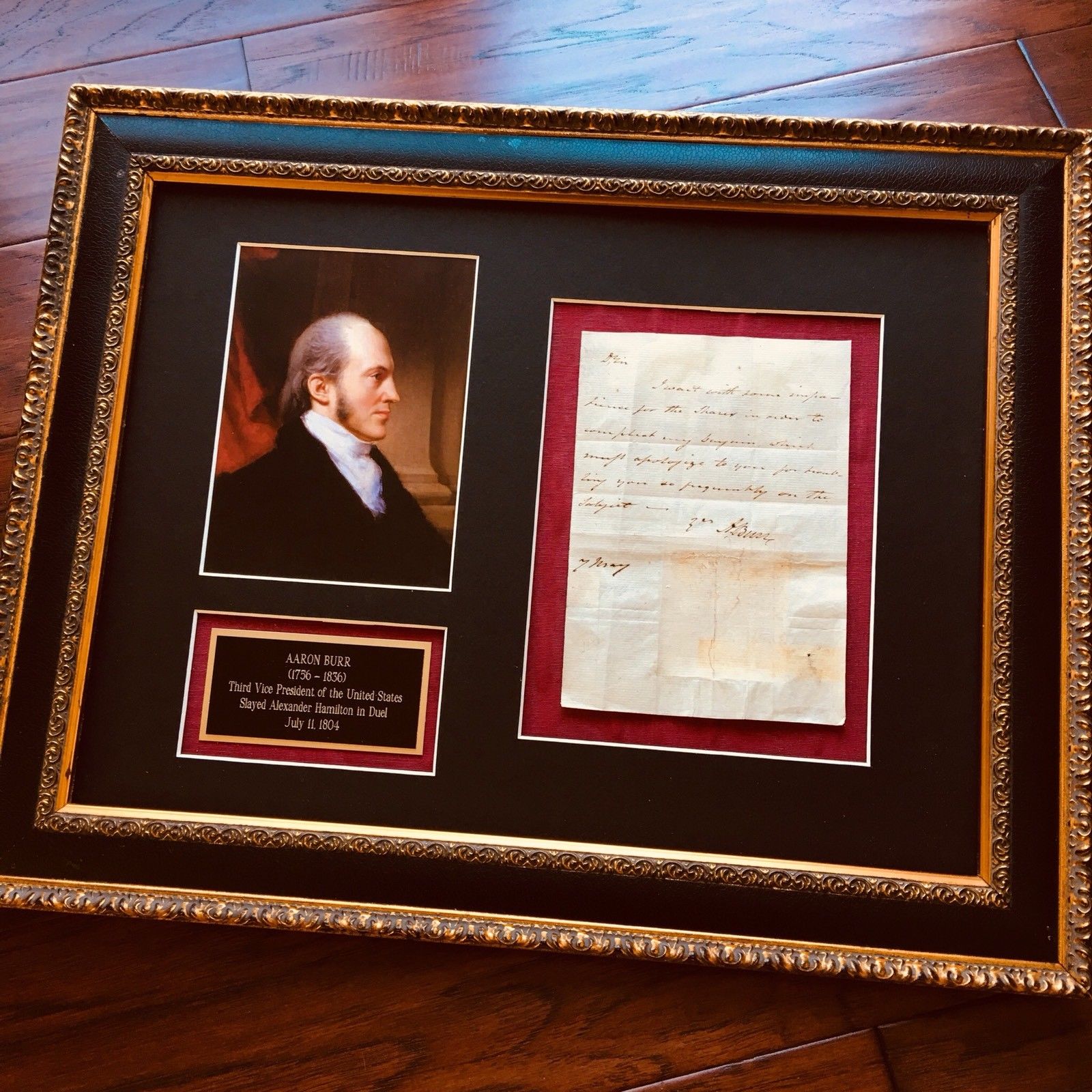 AARON BURR * Handwritten AUTOGRAPH LETTER Signed * Dueled ALEXANDER HAMILTON