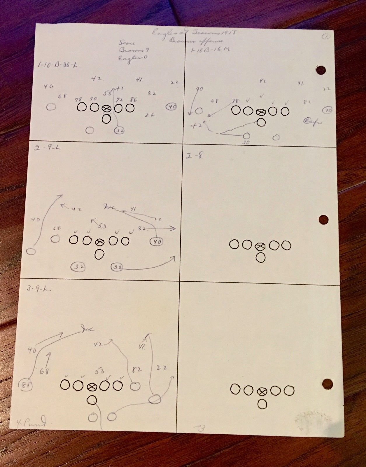 VINCE LOMBARDI JSA COA Scarce Handwritten Play * Packers