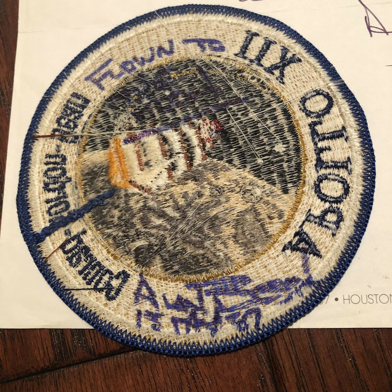 APOLLO 12 * Patch FLOWN TO THE MOON * Alan Bean COA * Hand signed Autograph