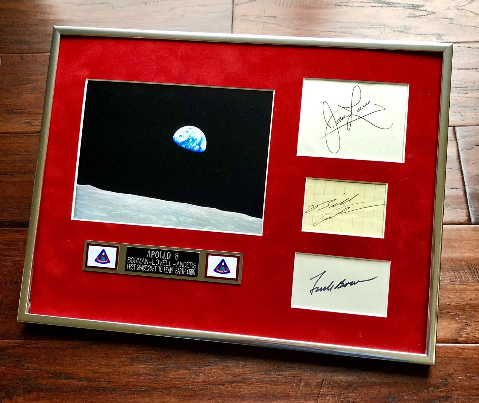 APOLLO 8 * Zarelli LOA * Crew Signed Display * William Bill Anders Autograph