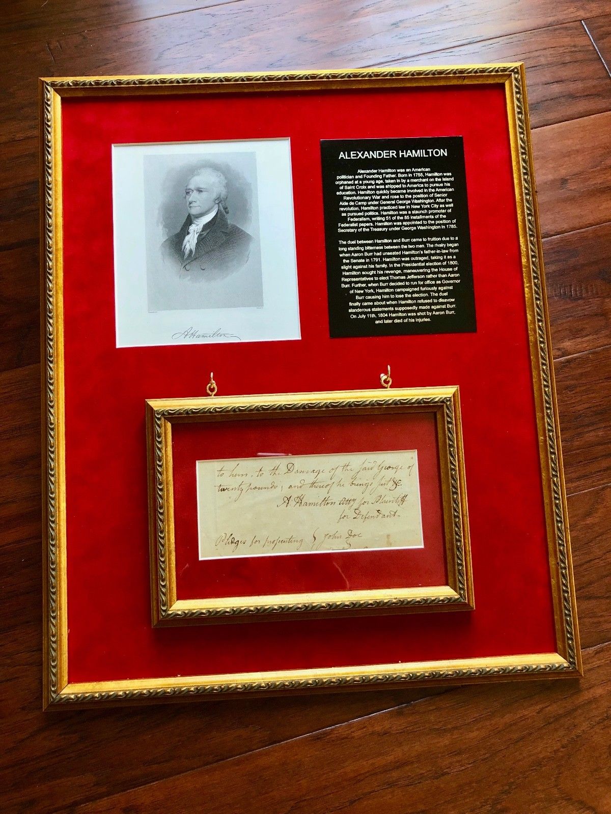 ALEXANDER HAMILTON * AARON BURR * Signed Handwritten Autograph Display * PSA/DNA