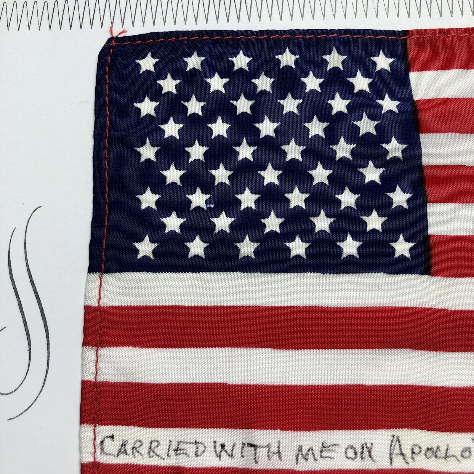 APOLLO 7 * Walt Cunningham Personal Collection Signed FLOWN US Flag * Autograph