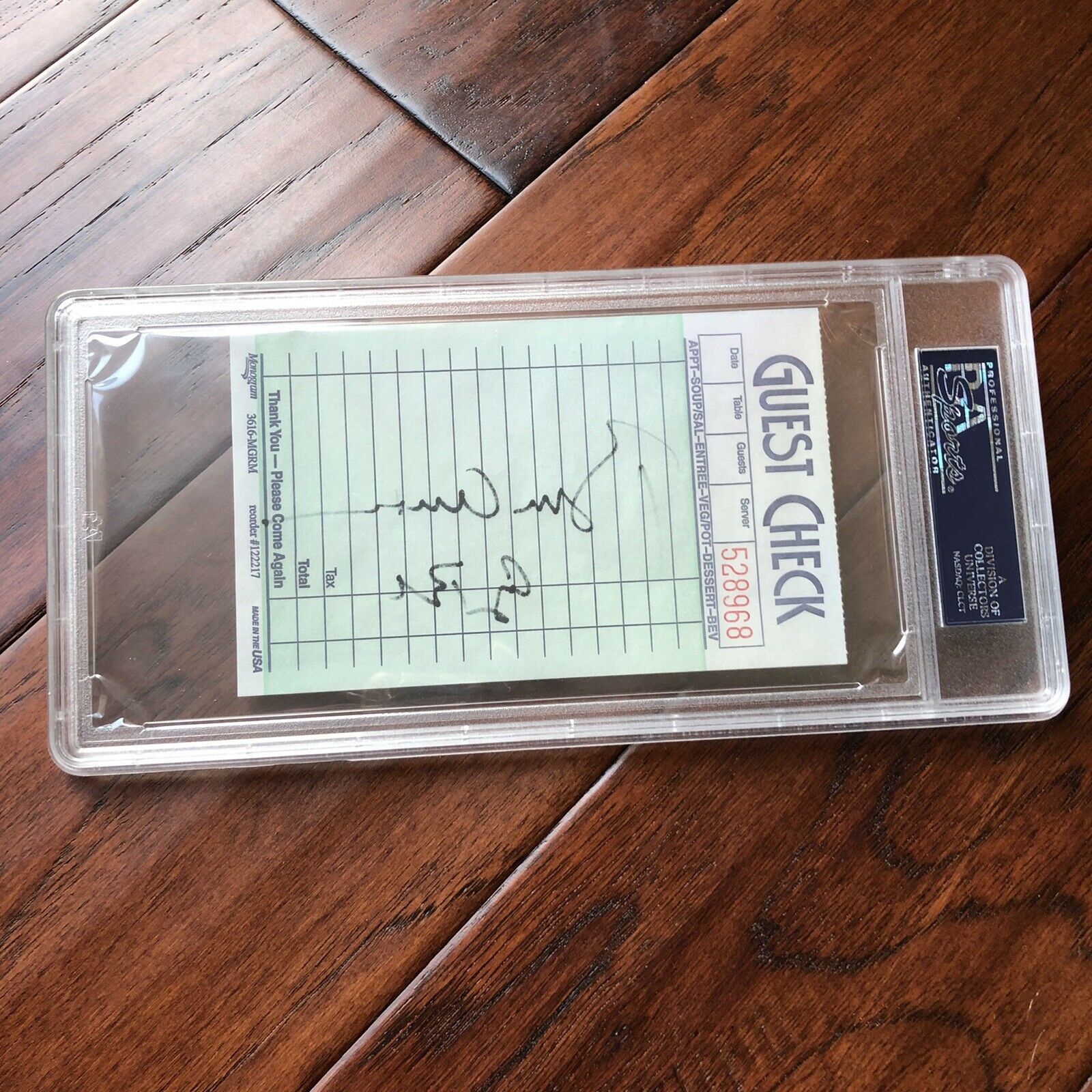 BILL CLINTON & GEORGE H.W. BUSH * PSA/DNA Slab * Autograph Signed Receipt Paper