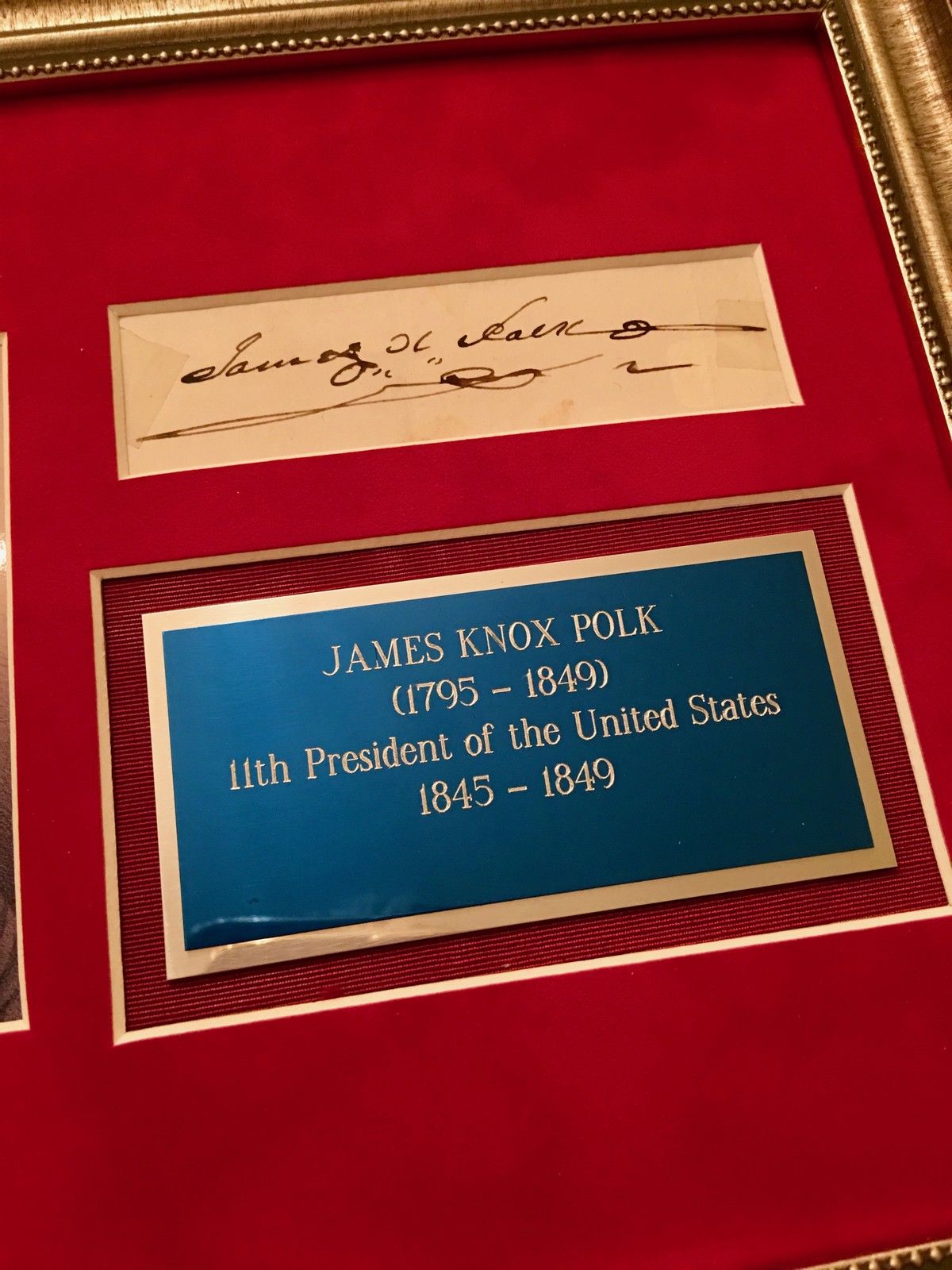 President JAMES K. POLK Scarce Cut Signature AUTOGRAPH SIGNED COA