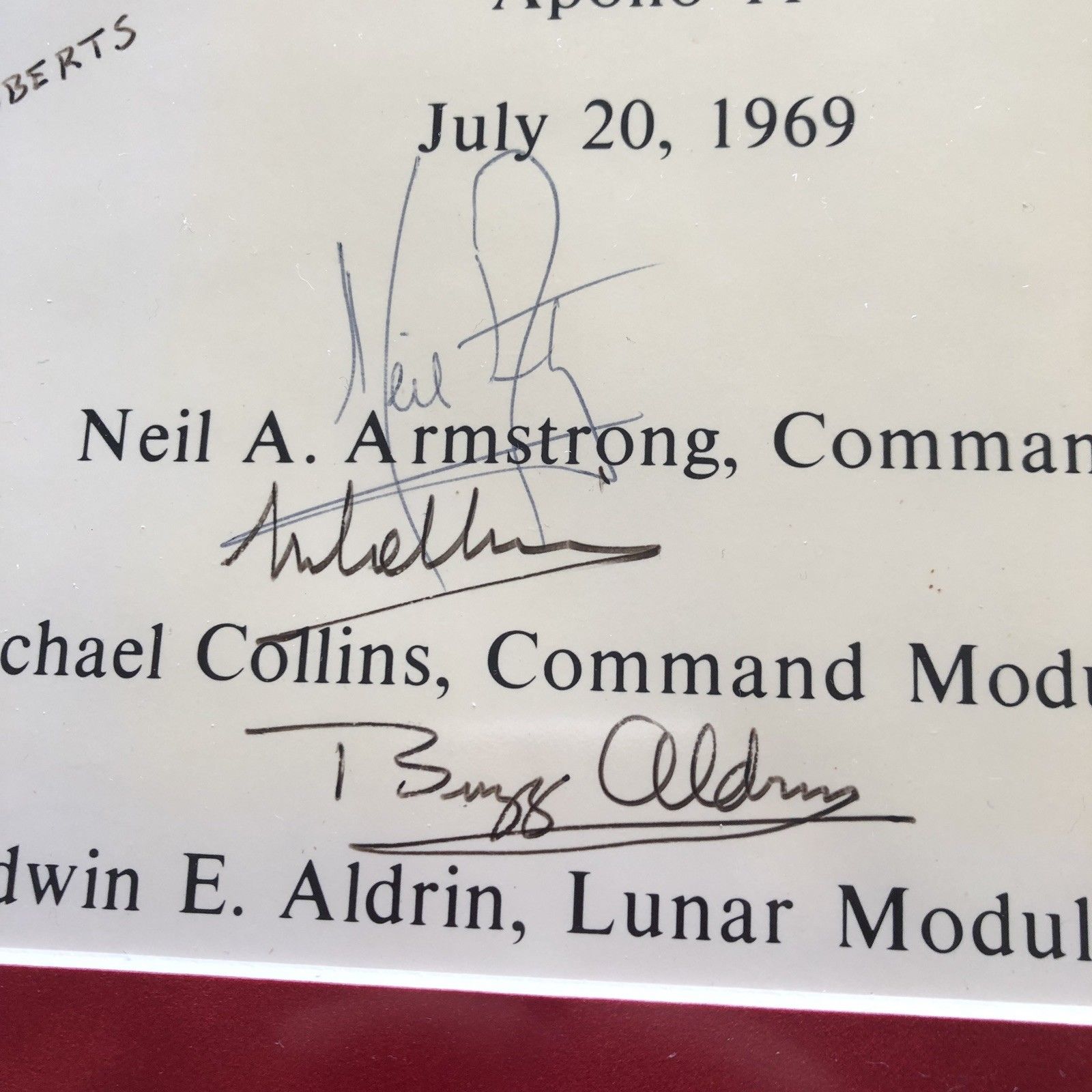 APOLLO 11 CREW SIGNED * PSA Zarelli * AUTOGRAPH "One Small Step" Neil Armstrong