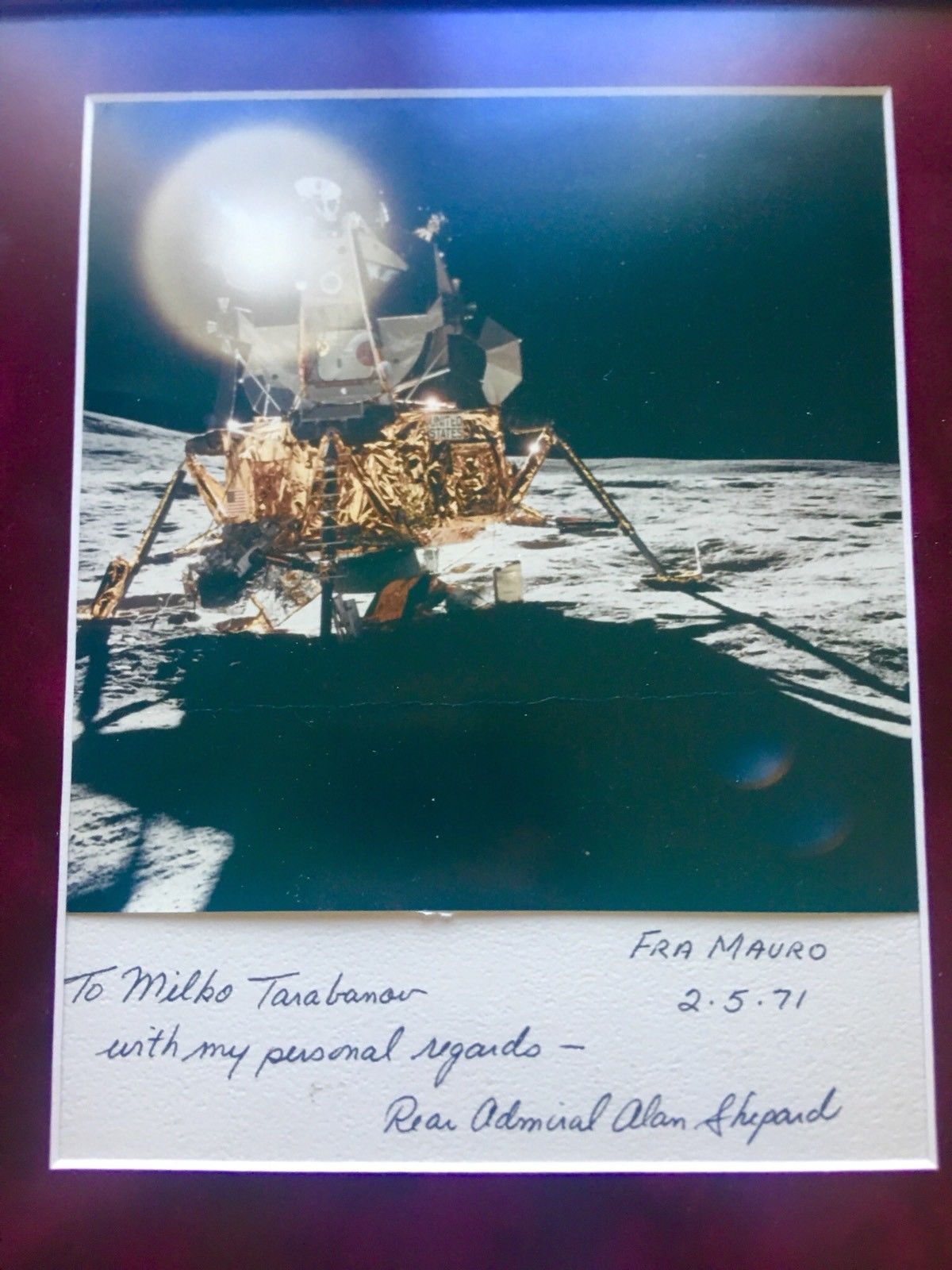 ALAN SHEPARD * Apollo 14 Astronaut * Hand SIGNED LUNAR PHOTO Autograph * NASA