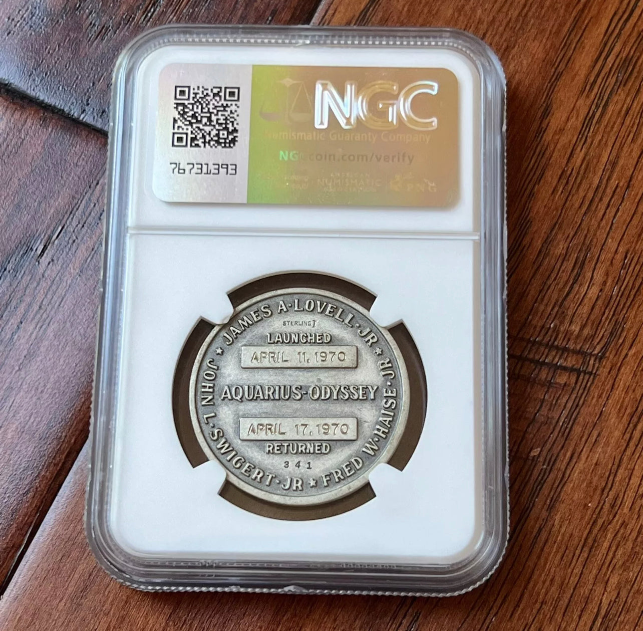 APOLLO 13 * Flown Robbins Medallion * NASA Story Musgrave Signed LOA NGC