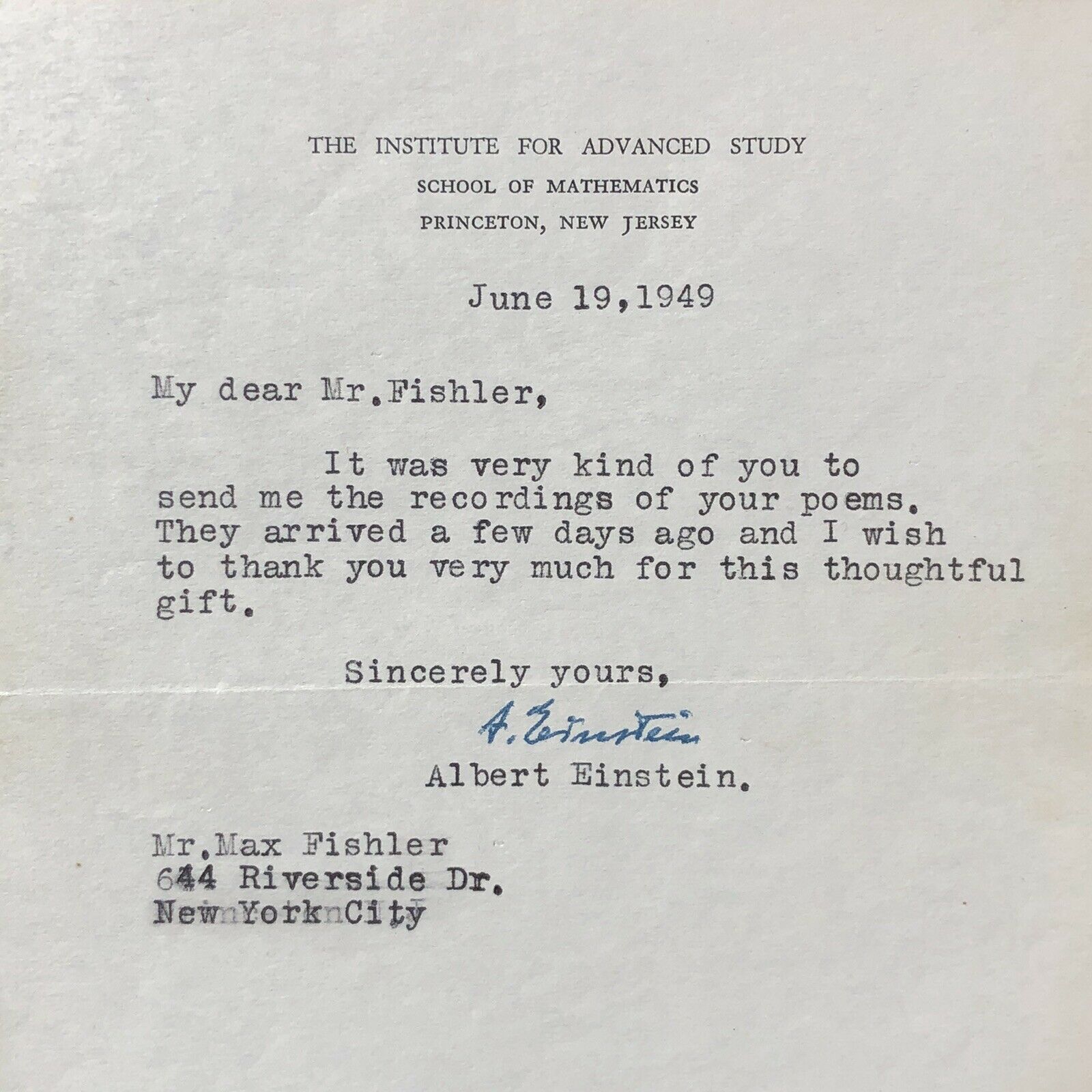 ALBERT EINSTEIN * Beckett BAS * Autograph Letter To Philosophy Author Signed *