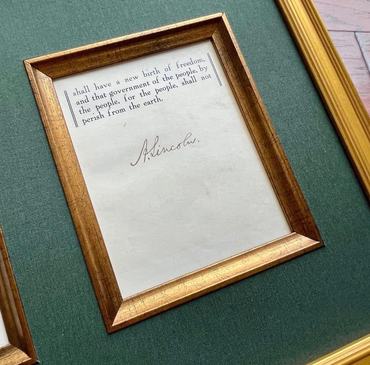 ABRAHAM LINCOLN * PSA * Autograph GETTYSBURG ADDRESS Souvenir Signed Signature