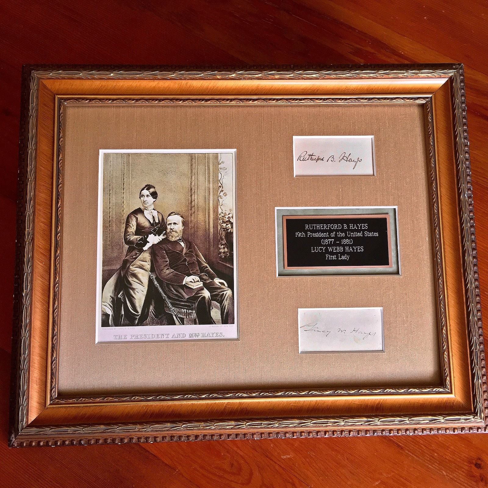 President RUTHERFORD B. HAYES and LUCY WEBB HAYES Autograph Duo Signed
