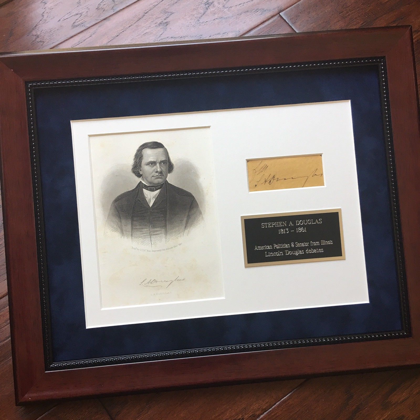 STEPHEN A. DOUGLAS * Authentic AUTOGRAPH * SIGNED Free Frank * Lincoln Debate