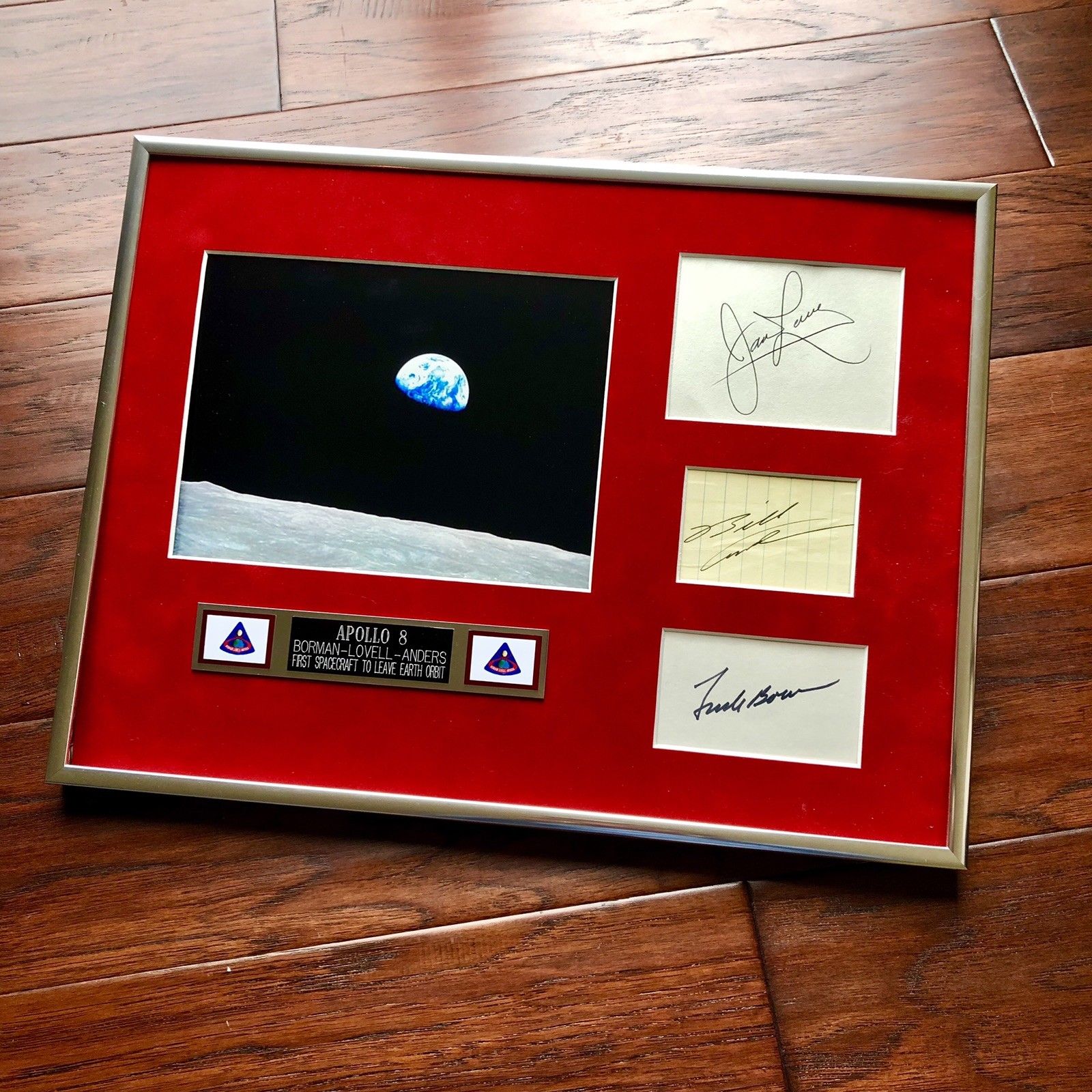 APOLLO 8 * Zarelli LOA * Crew Signed Display * William Bill Anders Autograph