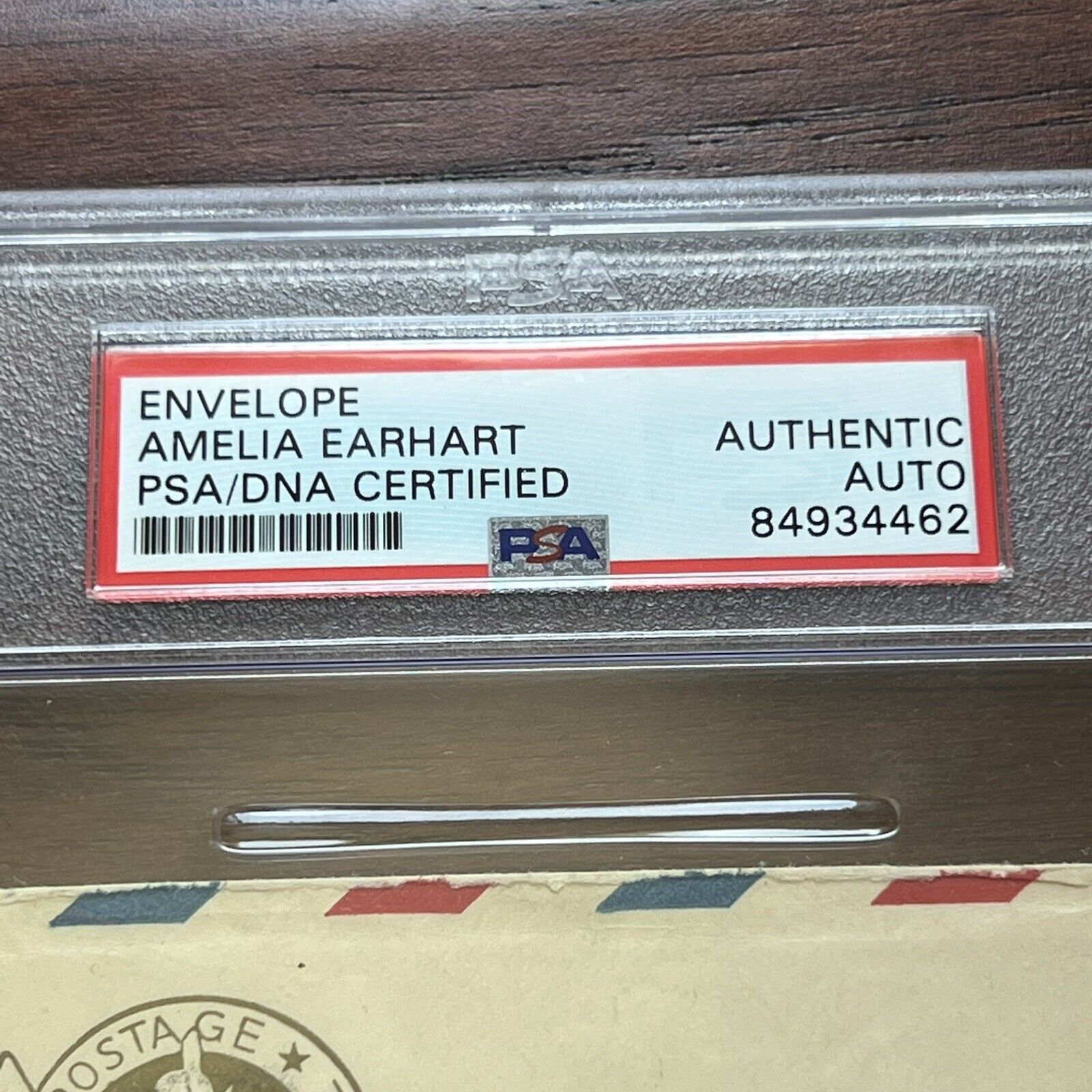 AMELIA EARHART * PSA/DNA * Encapsulated Autograph 1933 Air Race Cover Signed