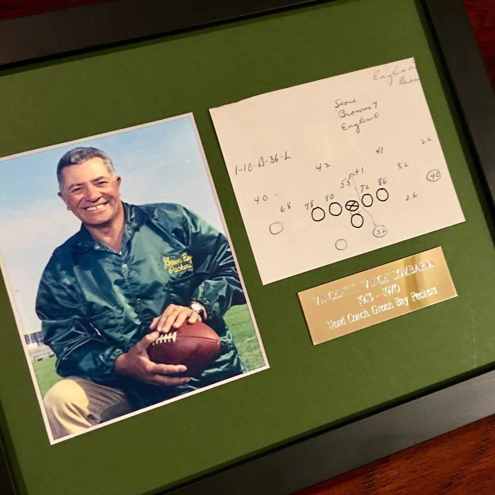 VINCE LOMBARDI JSA COA Scarce Handwritten Play * Packers
