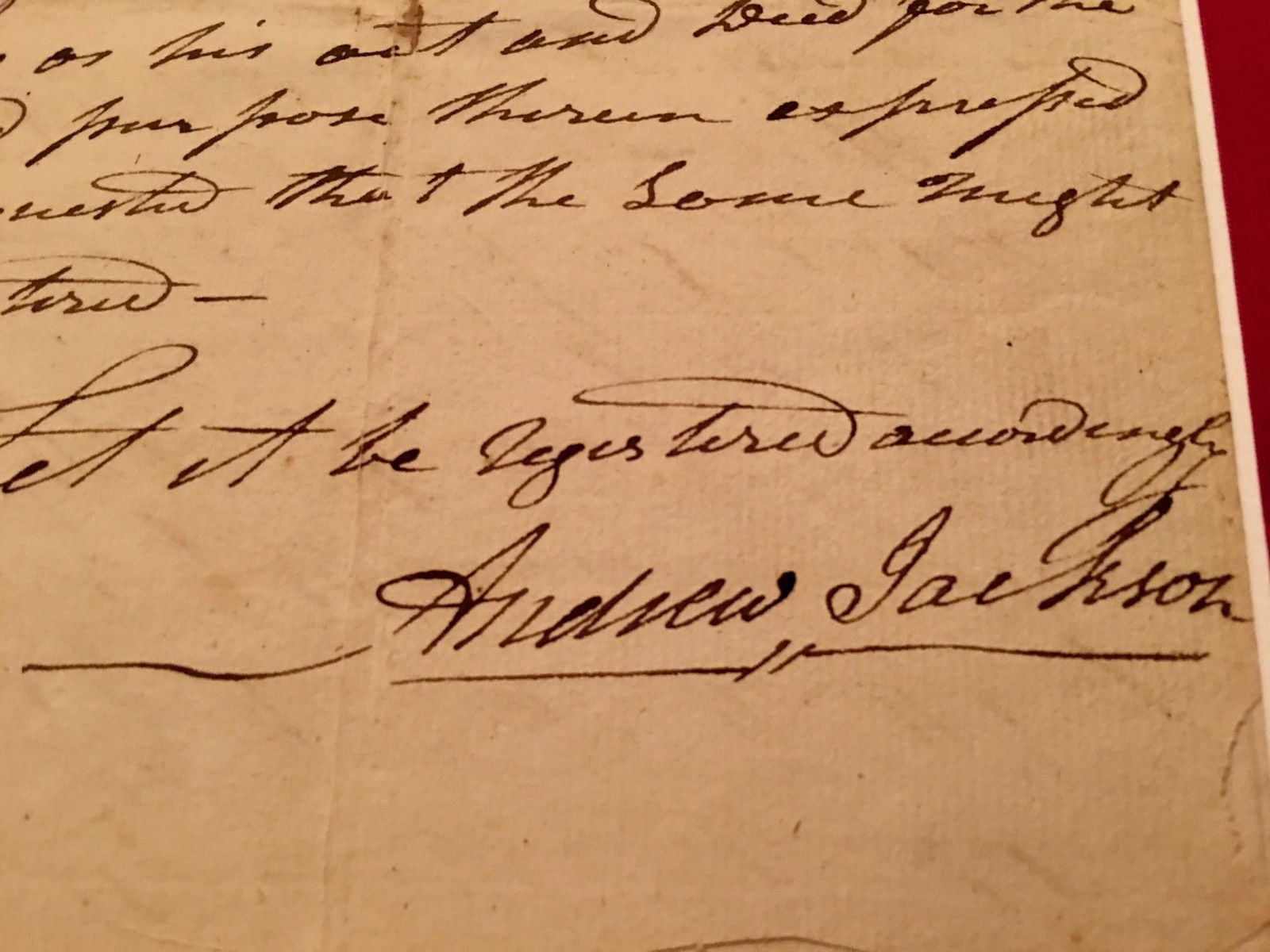 ANDREW JACKSON * Signed TWICE (2x) * EARLY Handwritten FAMILY Legal Document