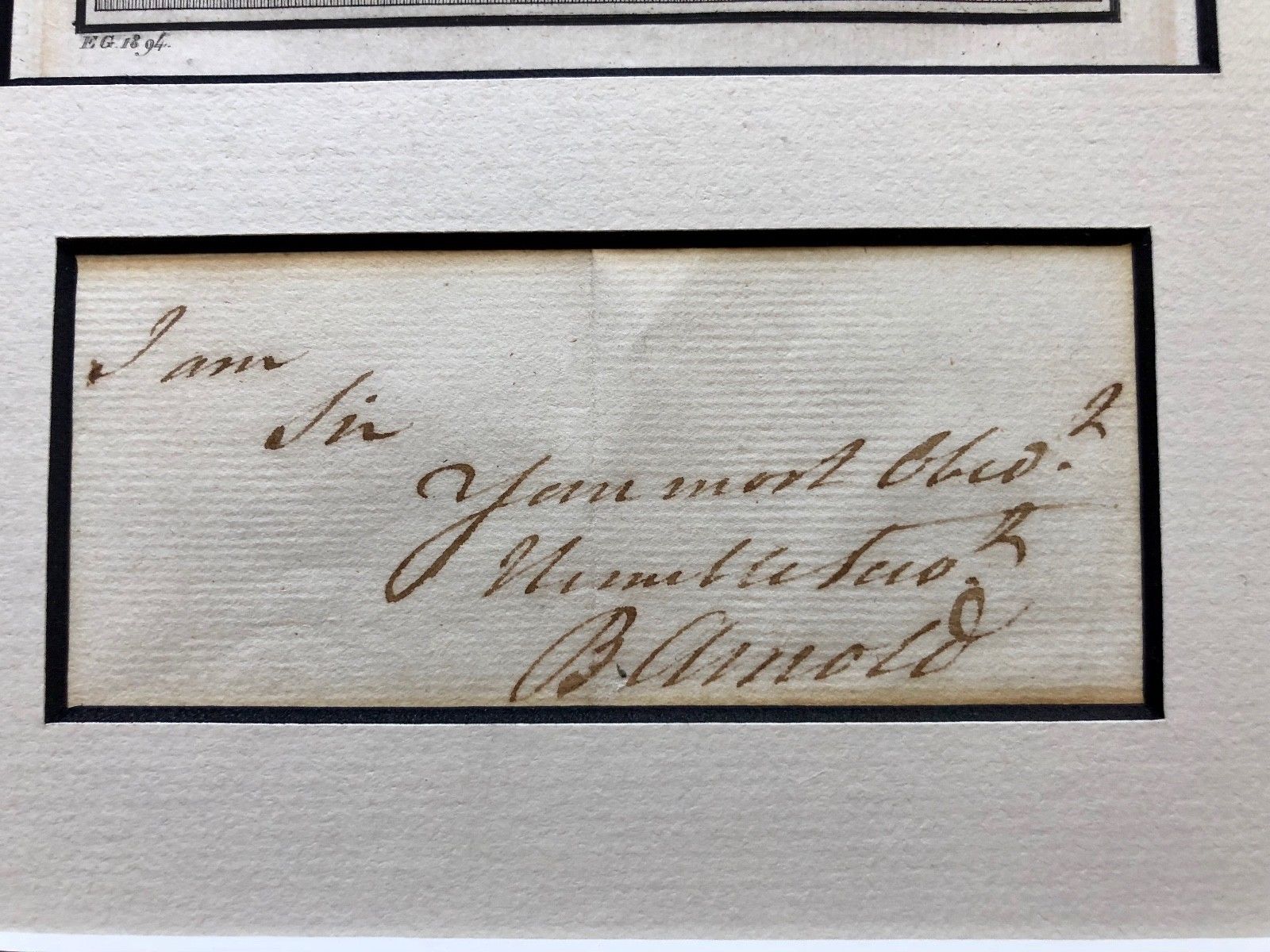 BENEDICT ARNOLD * AUTOGRAPH Note Signed * Revolutionary War TRAITOR * TREASON