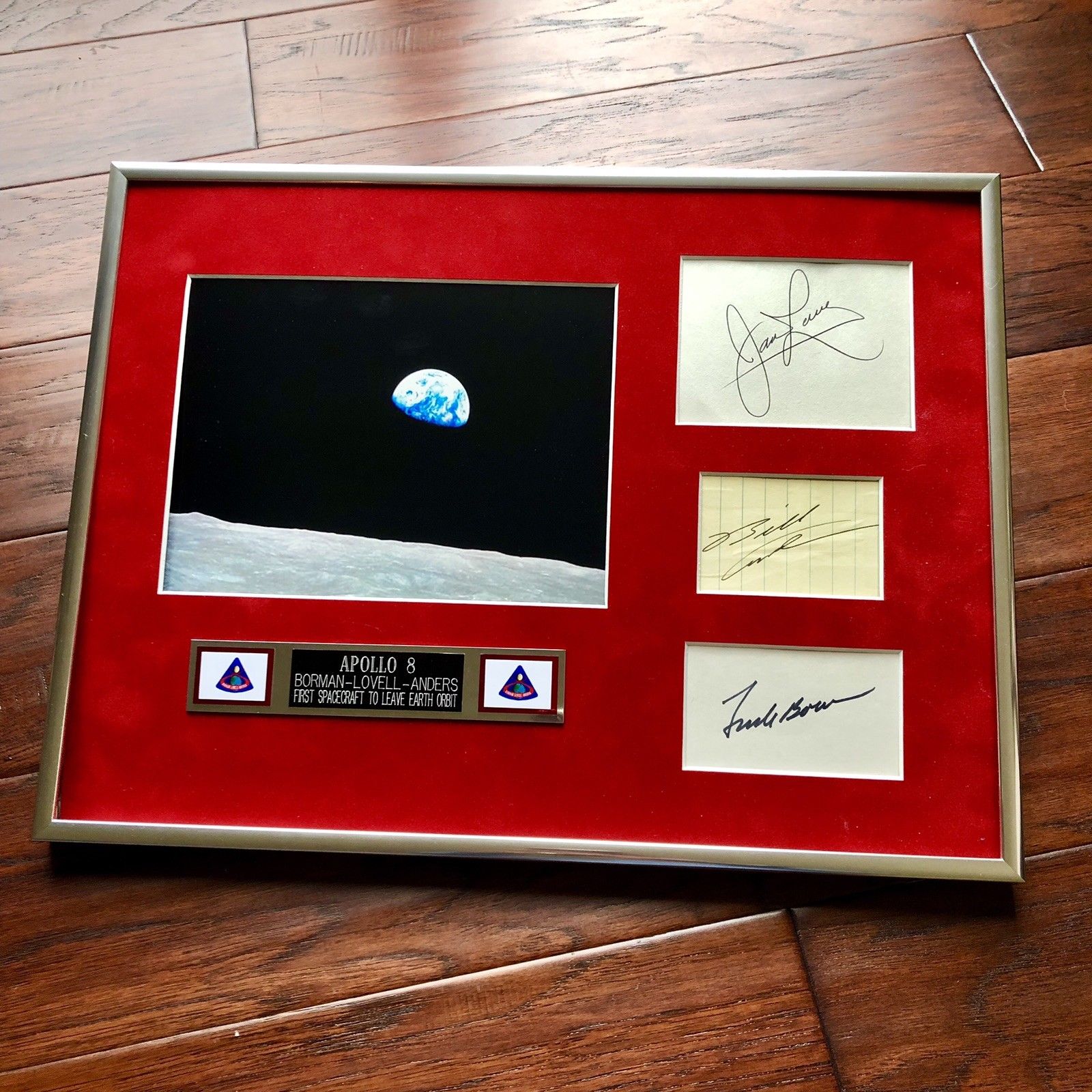 APOLLO 8 * Zarelli LOA * Crew Signed Display * William Bill Anders Autograph