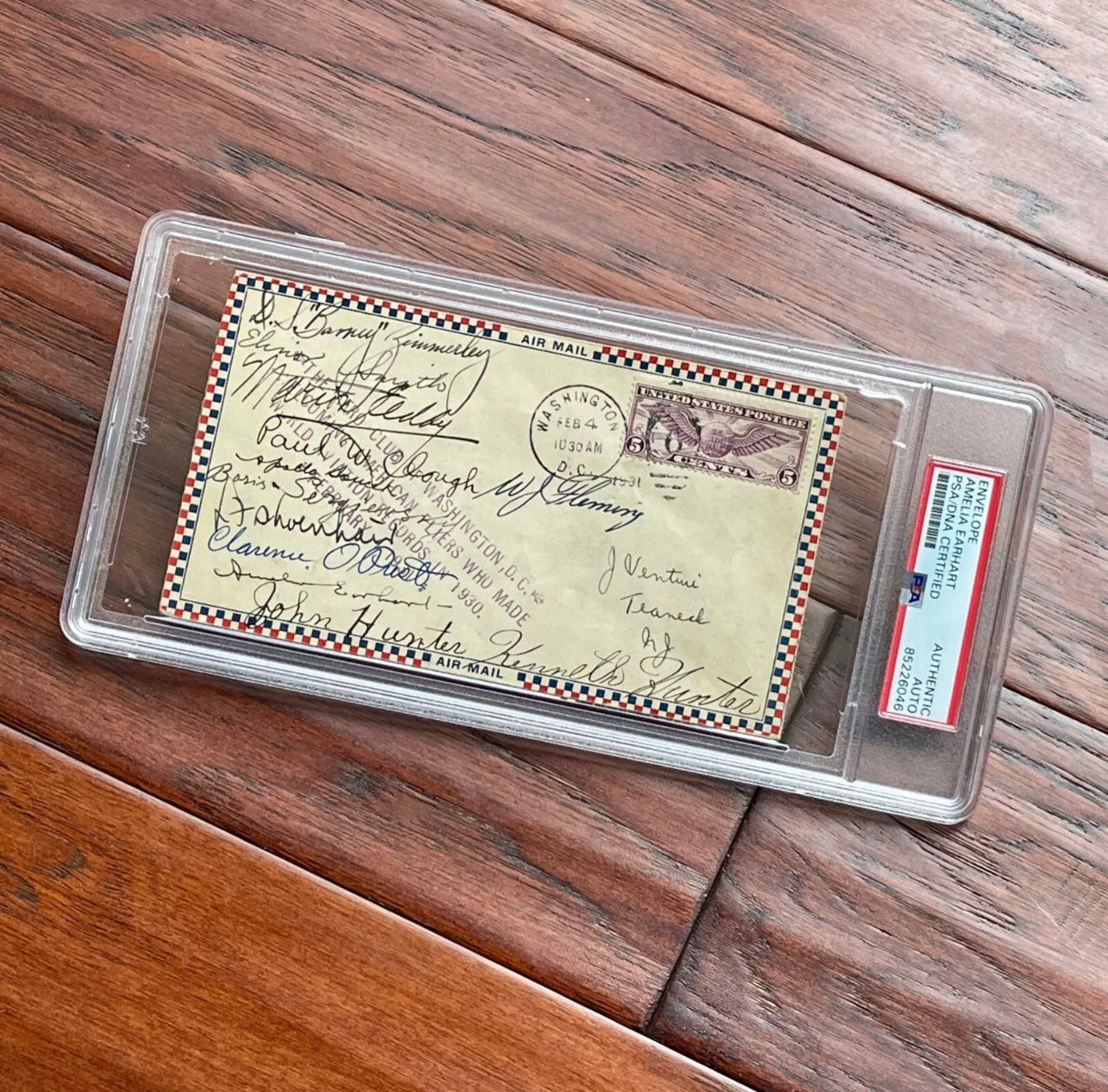 AMELIA EARHART * PSA/DNA * Autograph D.C. AERO CLUB Cover Signed * 1930 Records
