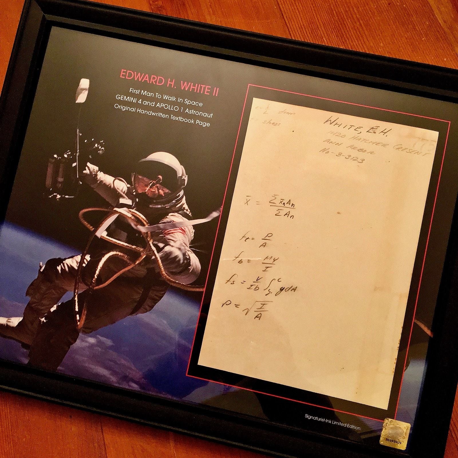 Edward H. White II Apollo 1 Astronaut Autograph + Handwritten Notes Zarelli COA