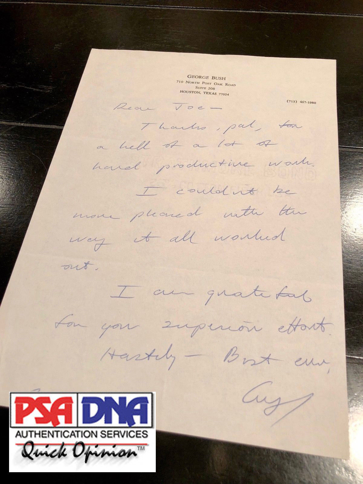 George HW Bush * PSA/DNA * Handwritten AUTOGRAPH letter SIGNED * 1979