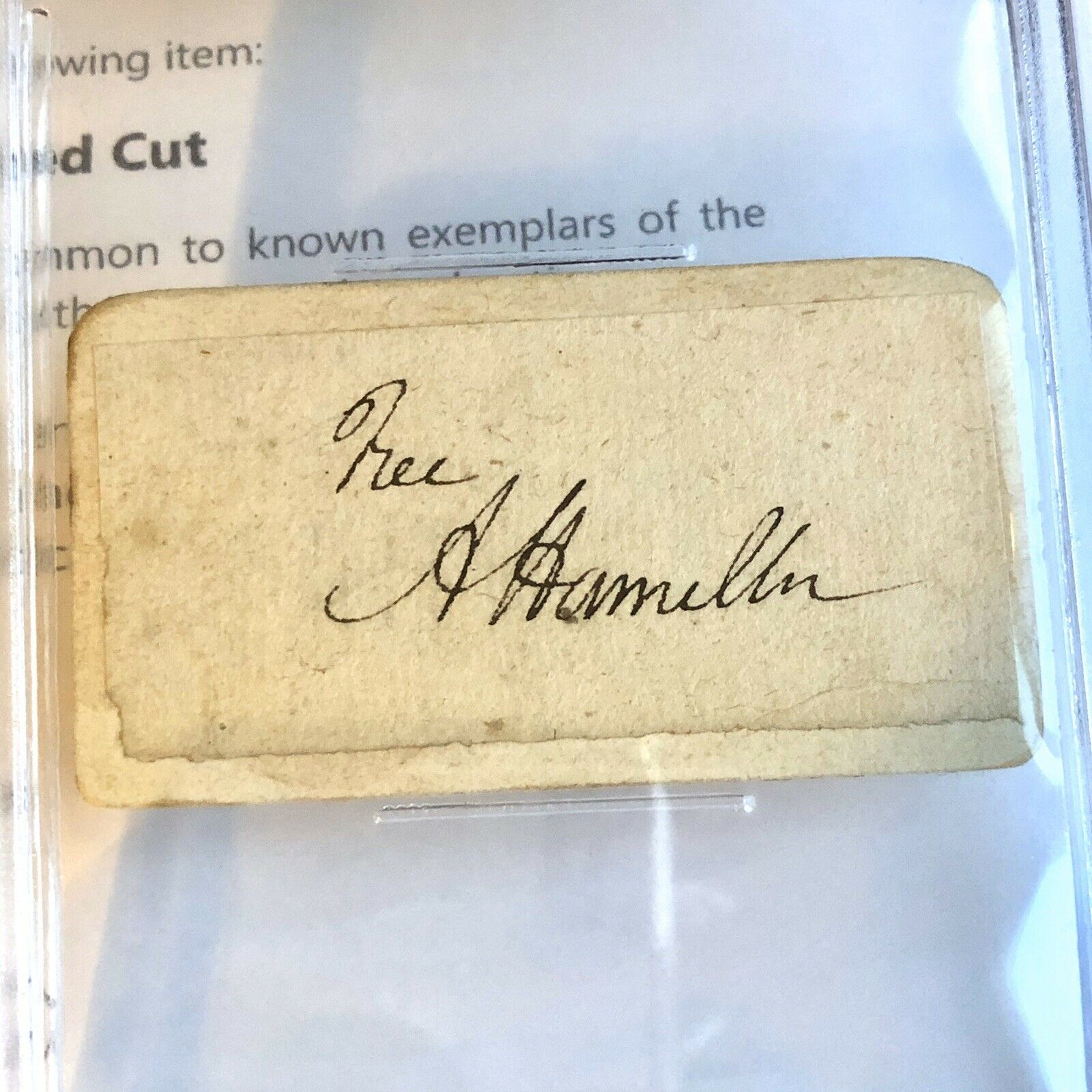 ALEXANDER HAMILTON * BAS Beckett LOA * Autograph Free Frank Signed Slabbed NM 8