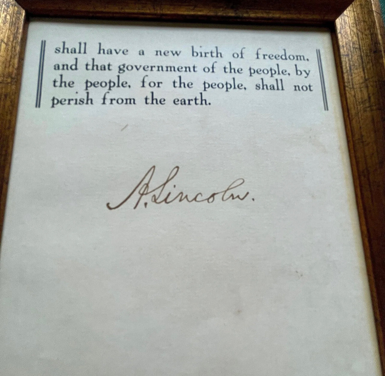 ABRAHAM LINCOLN * PSA * Autograph GETTYSBURG ADDRESS Souvenir Signed Signature