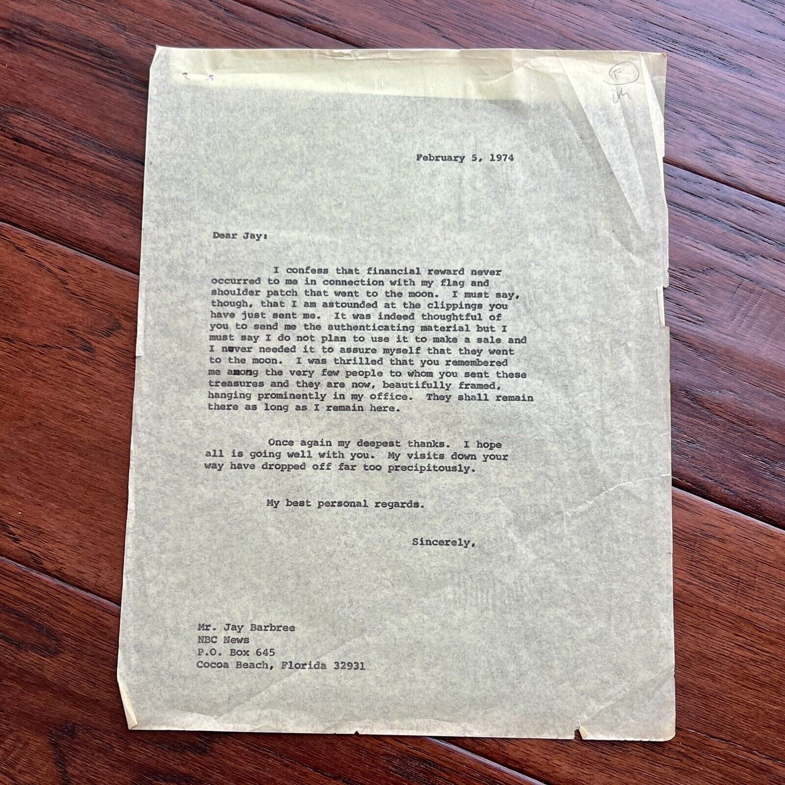 APOLLO 12 * CAG * Lunar Surface Flown Flag Patch Carried by Charles Conrad