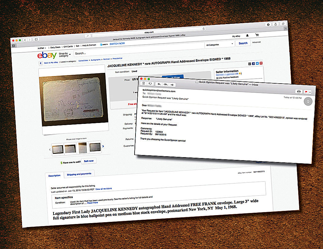 JACQUELINE KENNEDY * PSA/DNA * AUTOGRAPH Hand Addressed envelope SIGNED