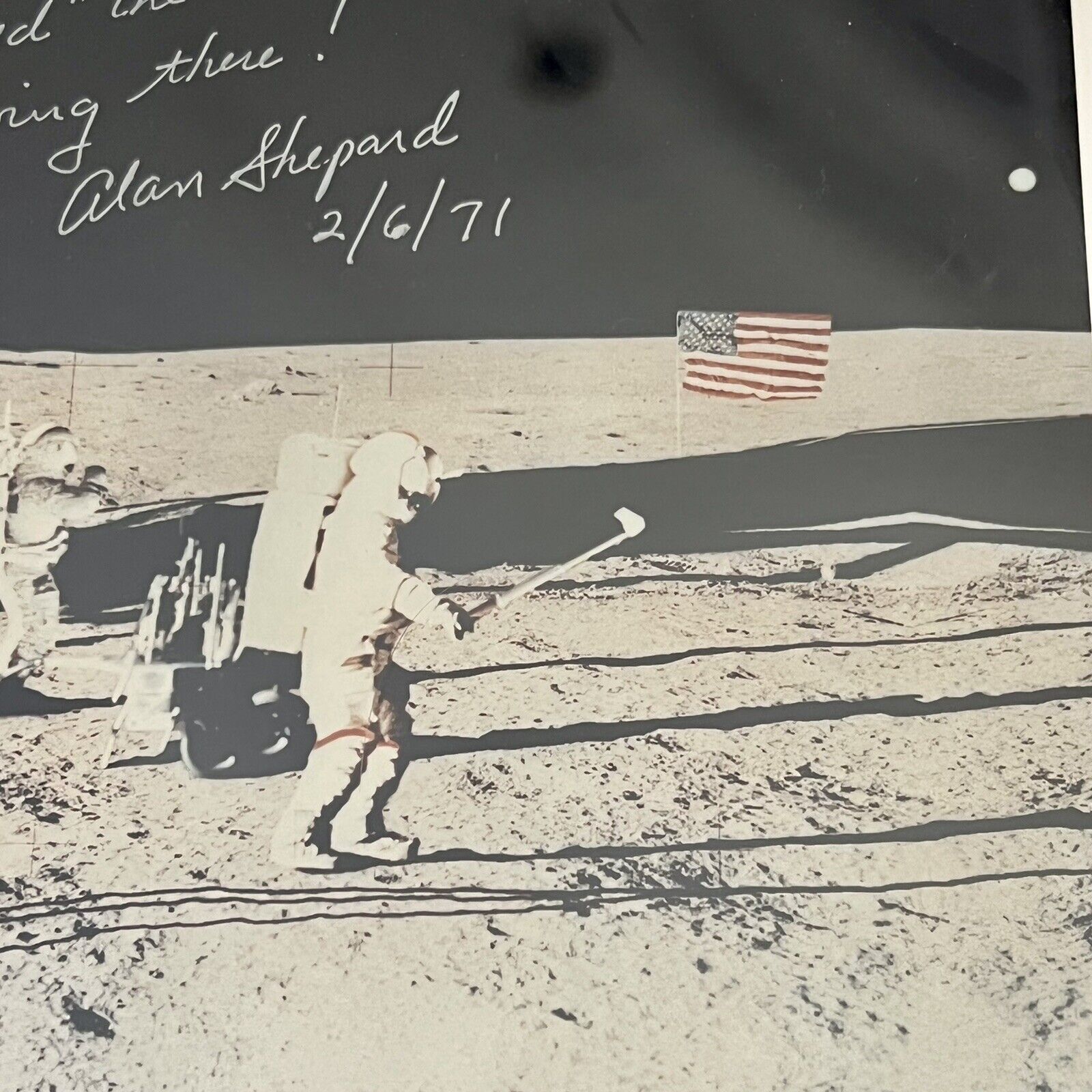 ALAN SHEPARD * Beckett BAS * Golfing Shot Signed and Dated Autograph * Apollo 14