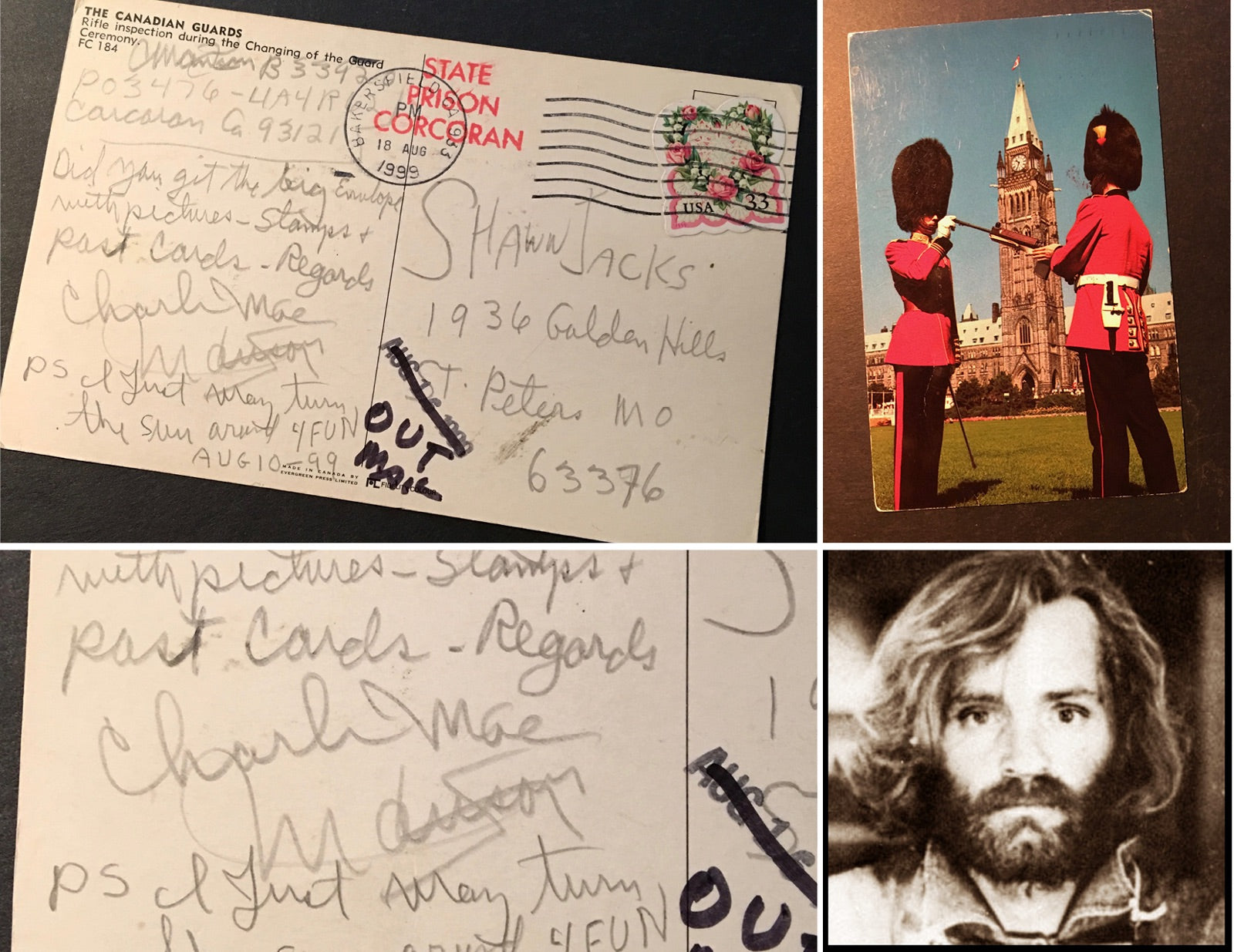 CHARLES MANSON Spectacular, Double Signed-Handwritten Note from Prison