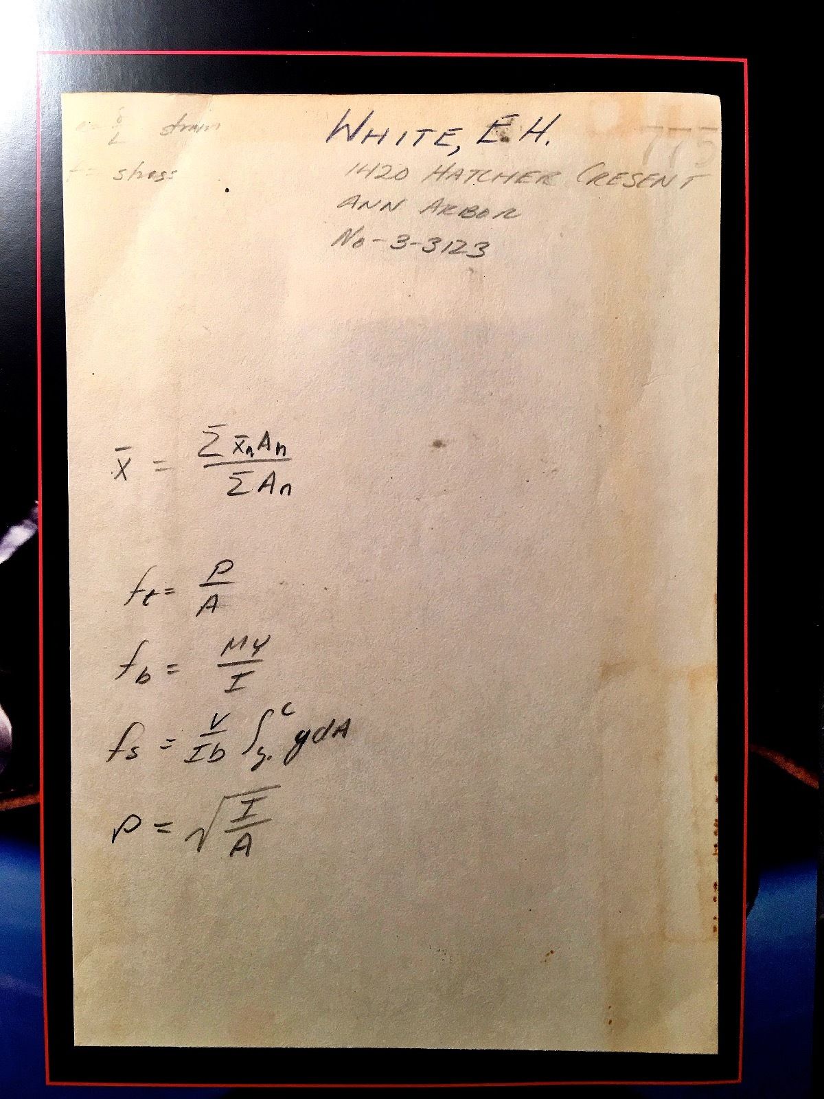 Edward H. White II Apollo 1 Astronaut Autograph + Handwritten Notes Zarelli COA