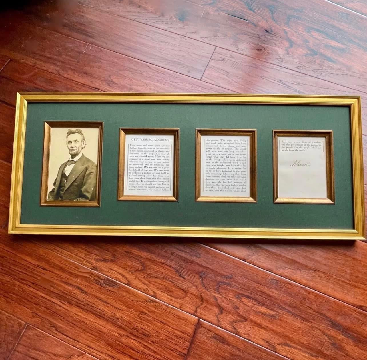 ABRAHAM LINCOLN * PSA * Autograph GETTYSBURG ADDRESS Souvenir Signed Signature
