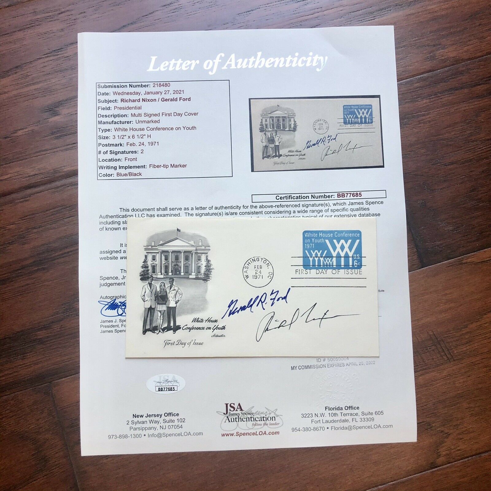 GERALD FORD & RICHARD NIXON * JSA LOA * Hand Signed Autograph Envelope First Day