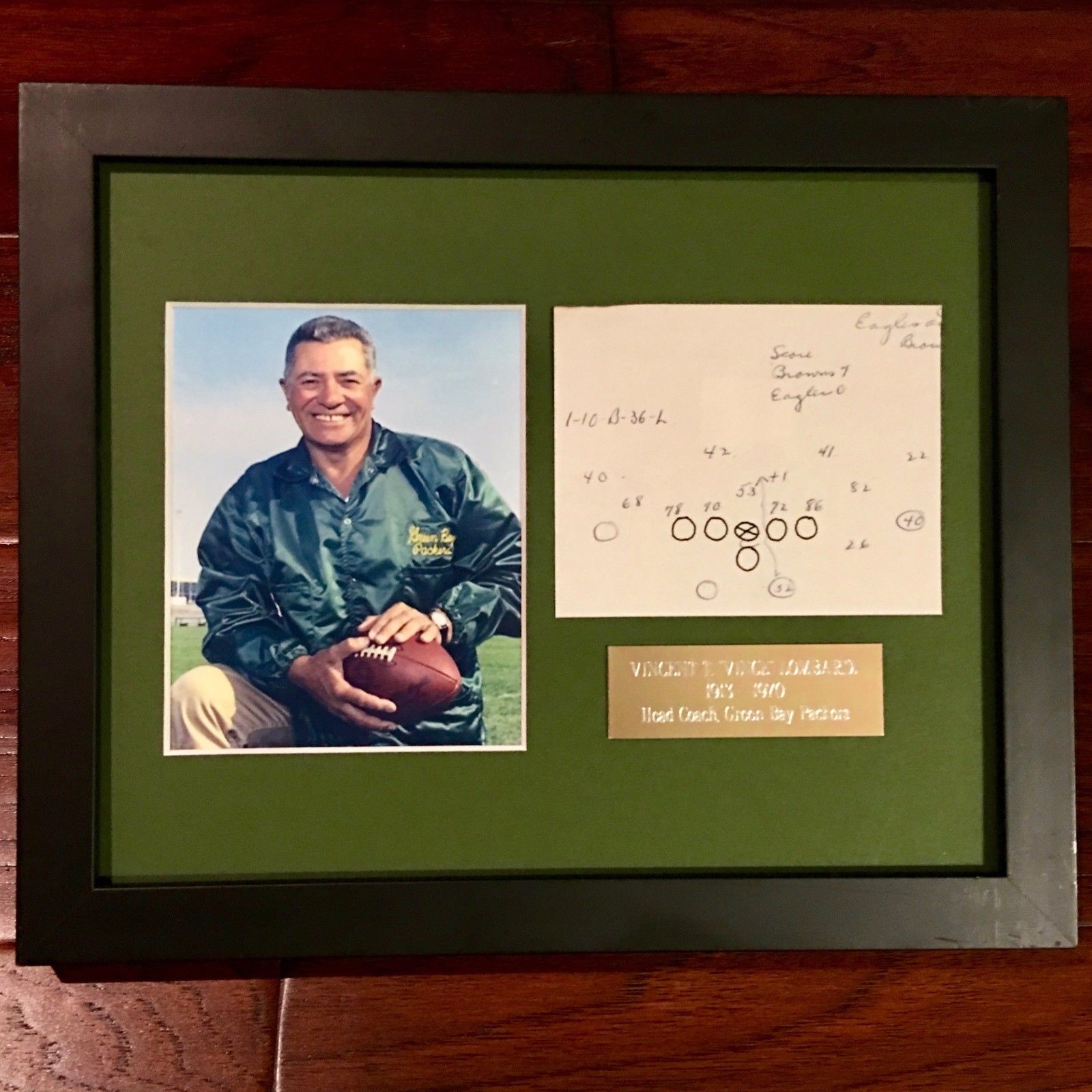 VINCE LOMBARDI JSA COA Scarce Handwritten Play * Packers
