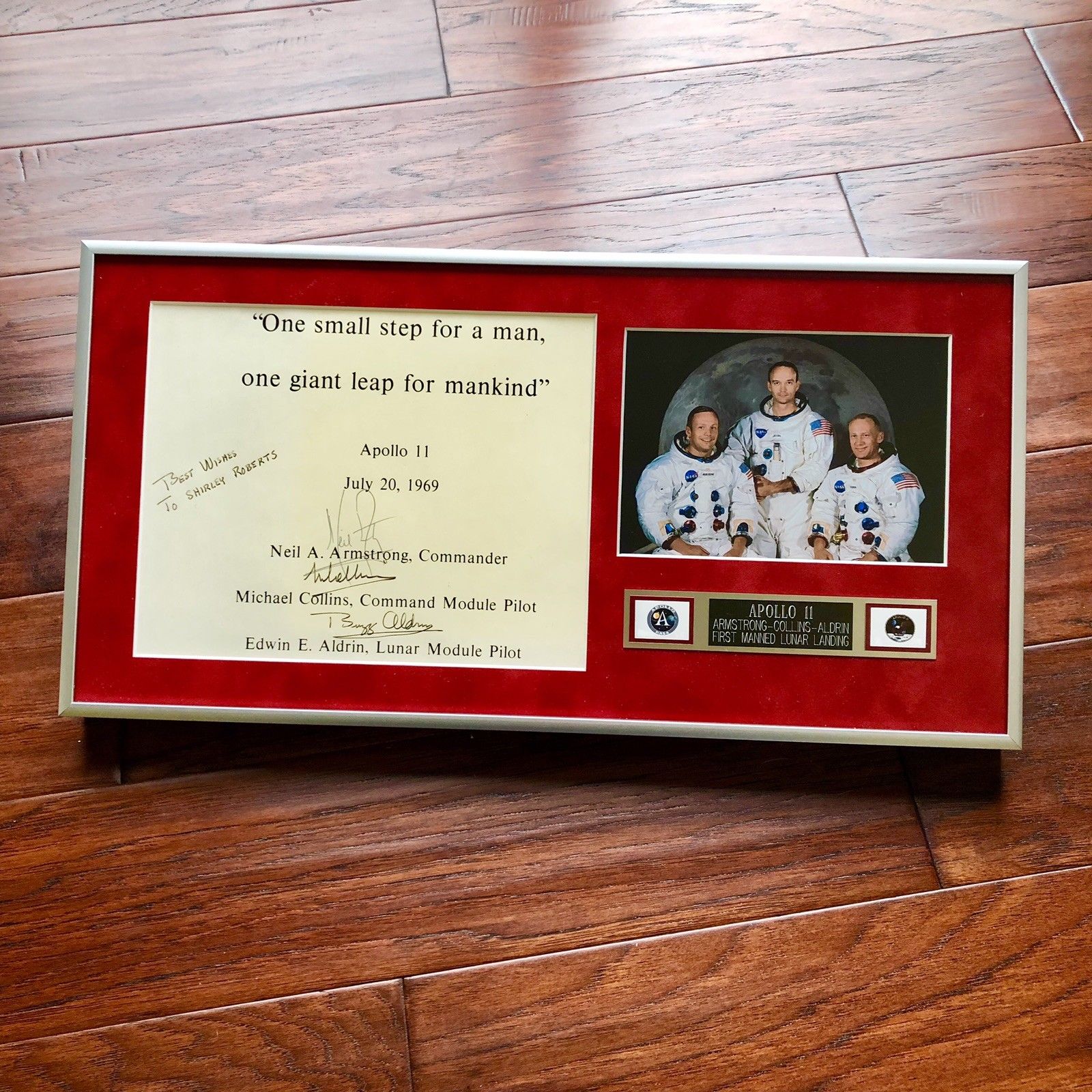 APOLLO 11 CREW SIGNED * PSA Zarelli * AUTOGRAPH "One Small Step" Neil Armstrong