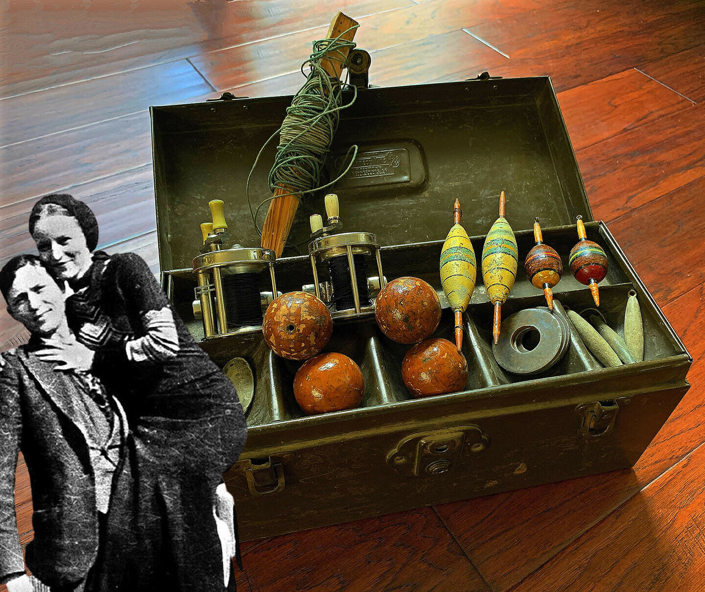 BONNIE & CLYDE * Owned & Used Fishing Tackle Box * Ambush Car * Frank Hamer COA